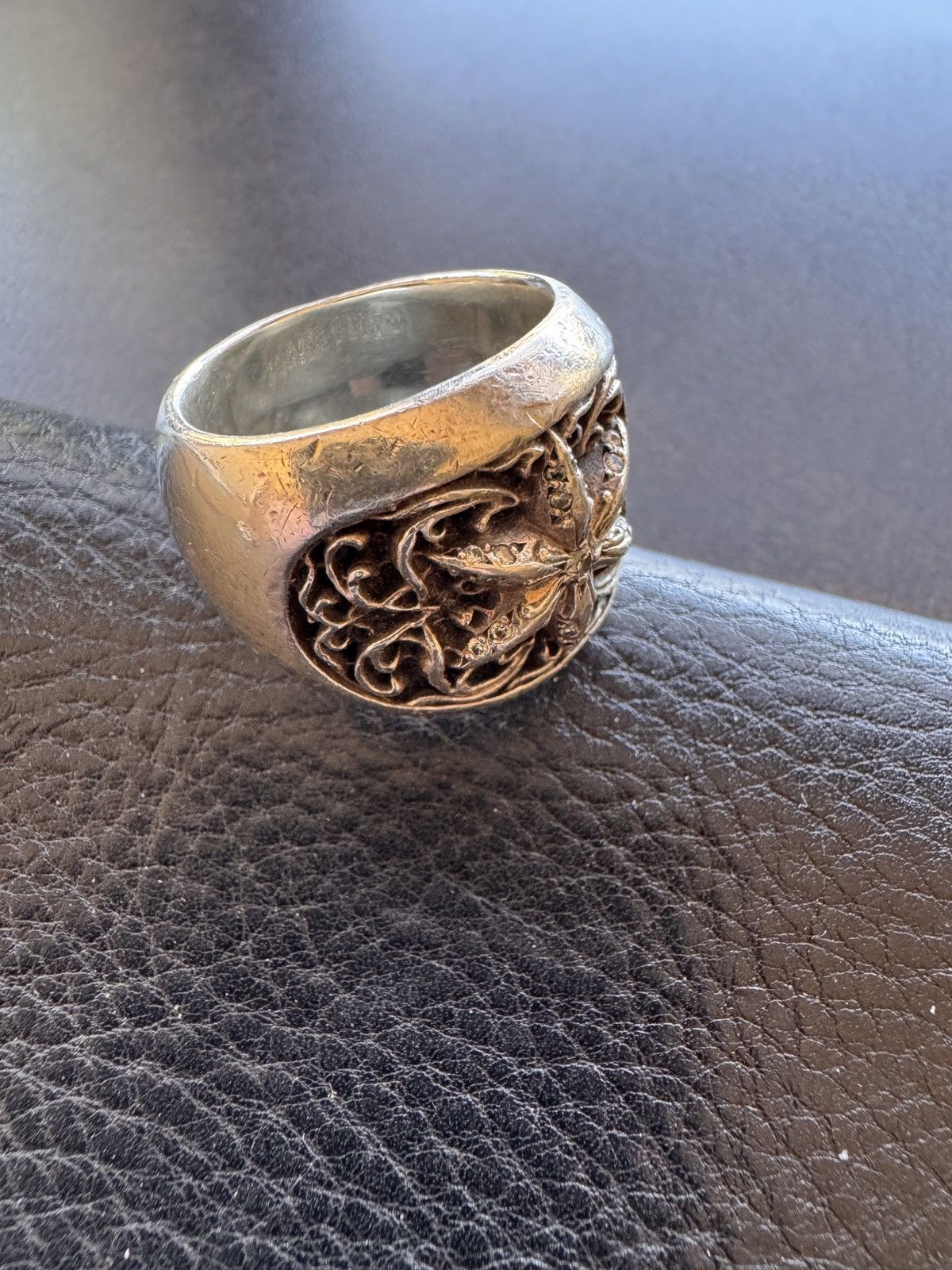 Chrome Hearts Chrome Hearts large ring with center diamond + Size ONE SIZE - 3 Thumbnail