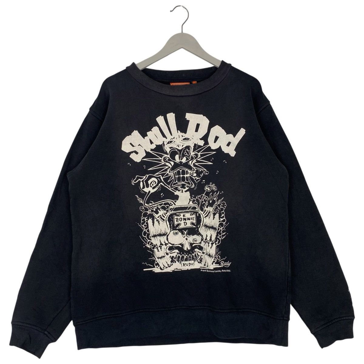 Vintage Prank Bonnies Skull Rod Sweatshirt Crewneck Black