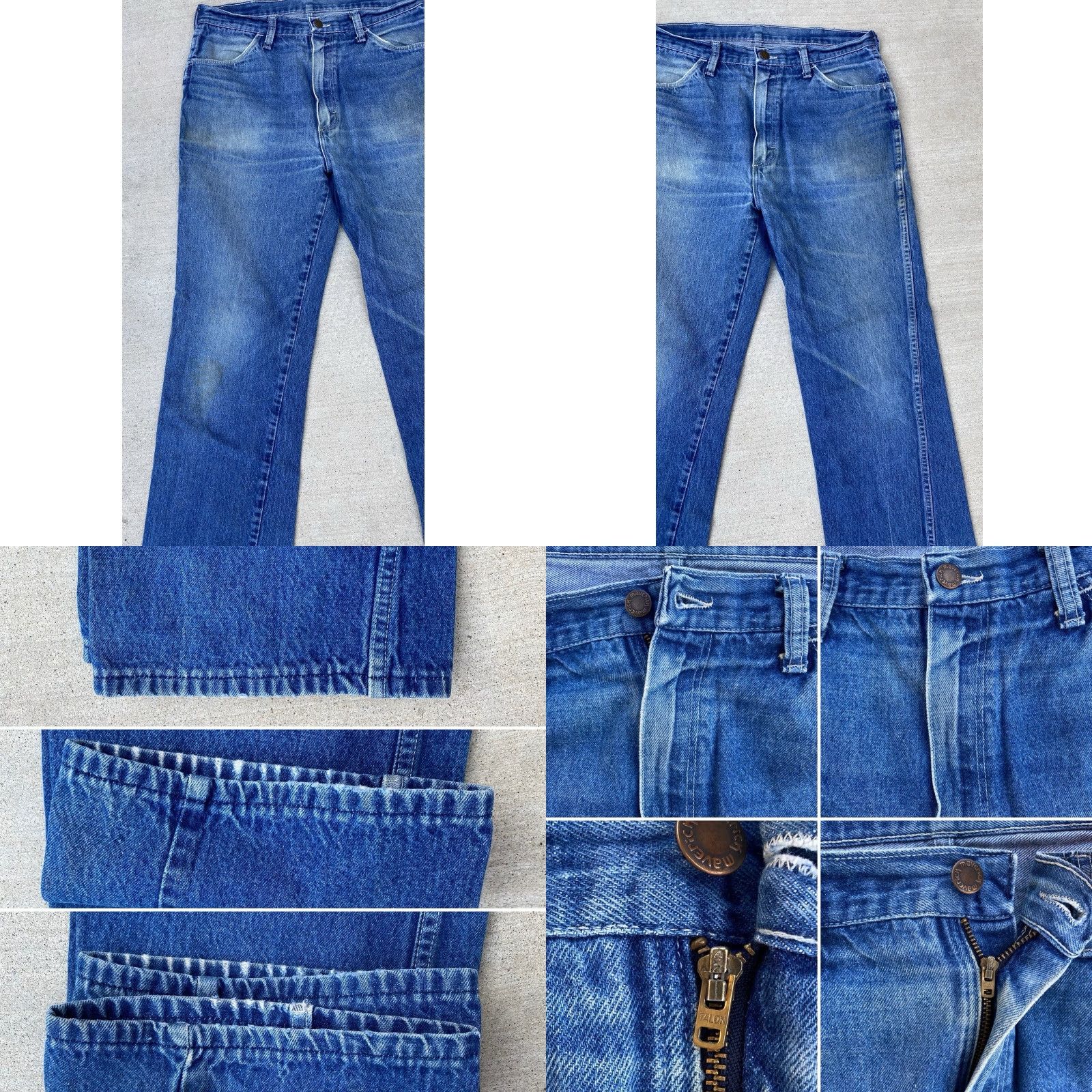 Vintage VINTAGE Maverick Jeans 34 XL 33 Waist 33 Inseam 33 Western Cowboy Denim Blue 100% Cotton Embroidered Pockets Zipper Rise High Stretch Not Distressed Size US 34 / EU 50 - 8 Thumbnail