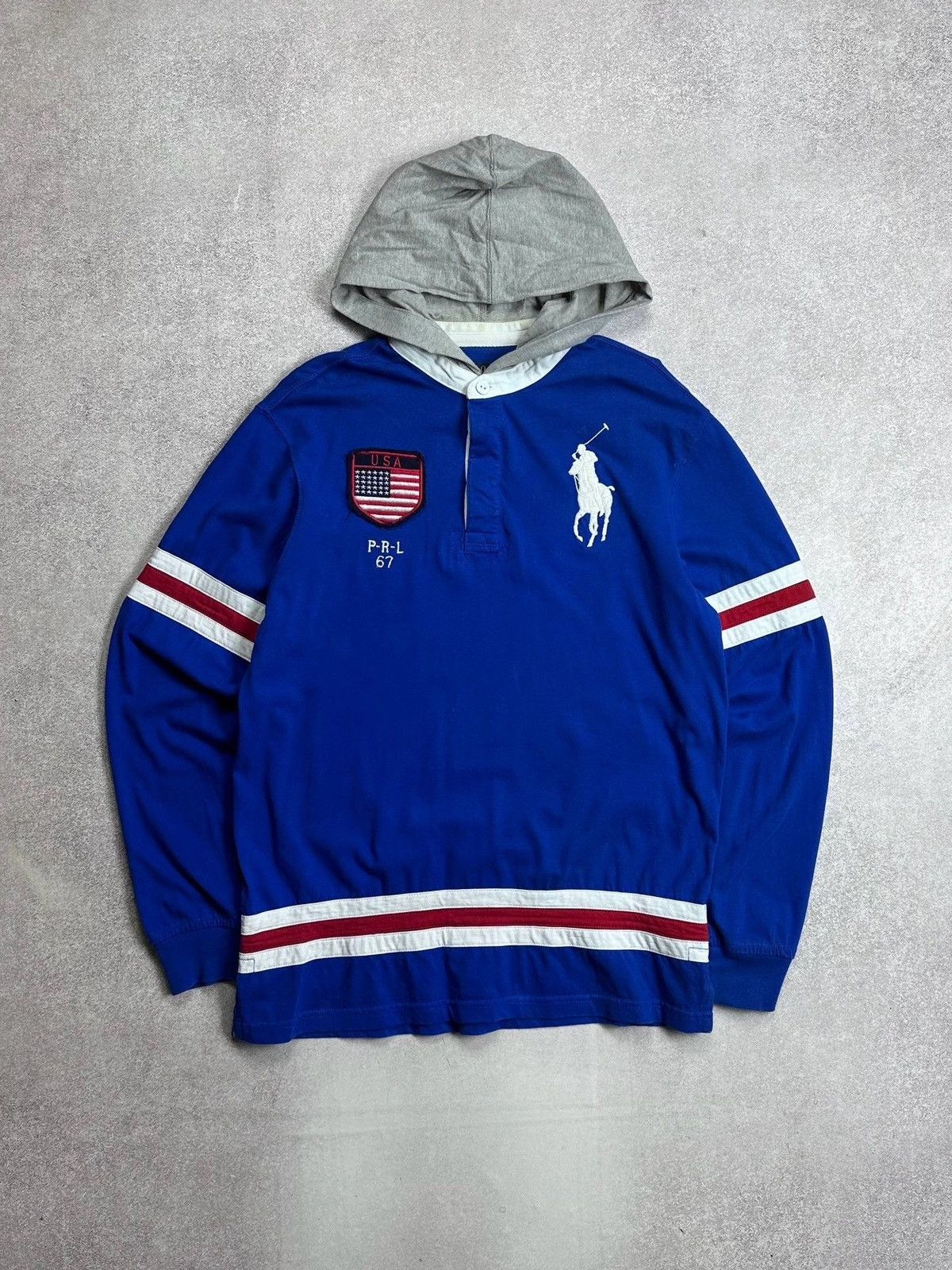 Vintage Polo Ralph Lauren USA Flag Rugby Shirt Rare M