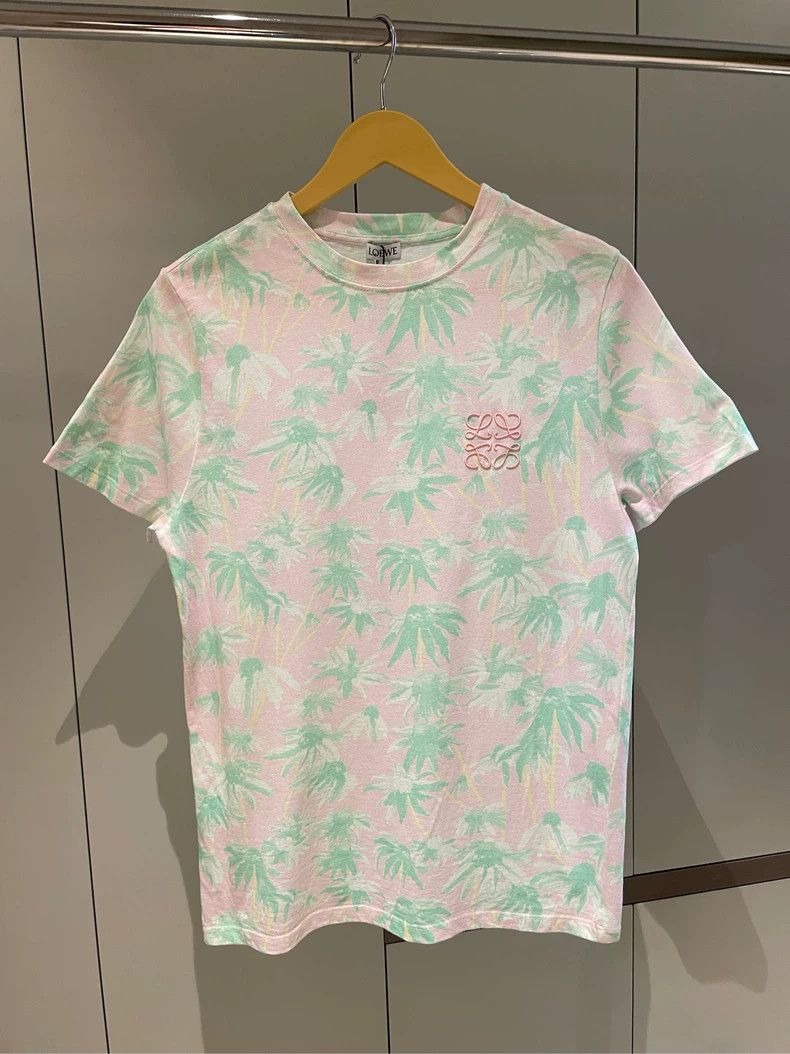 Loewe LOEWE Pink and green coconut tree printed tie-dye short sl Size M / US 6-8 / IT 42-44 - 2 Thumbnail