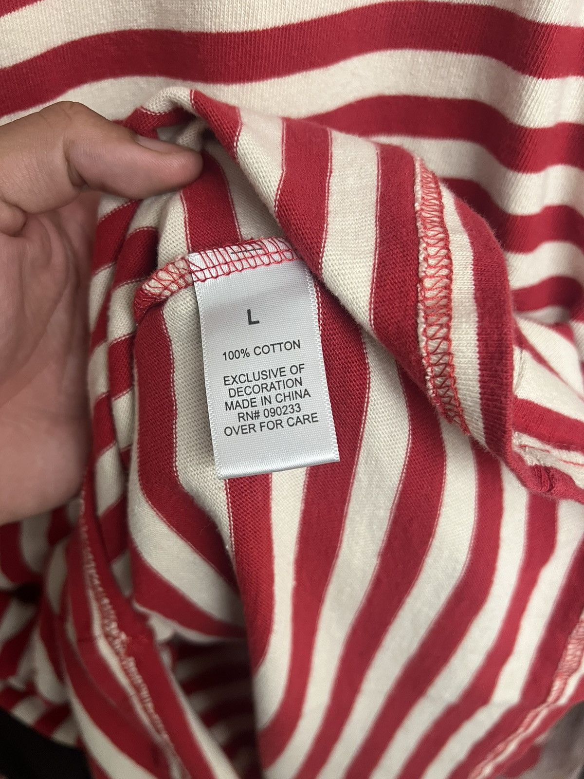 FOG × Fear of God Fear of God Essentials Red White Striped Long Sleeve Size US L / EU 52-54 / 3 - 3 Thumbnail