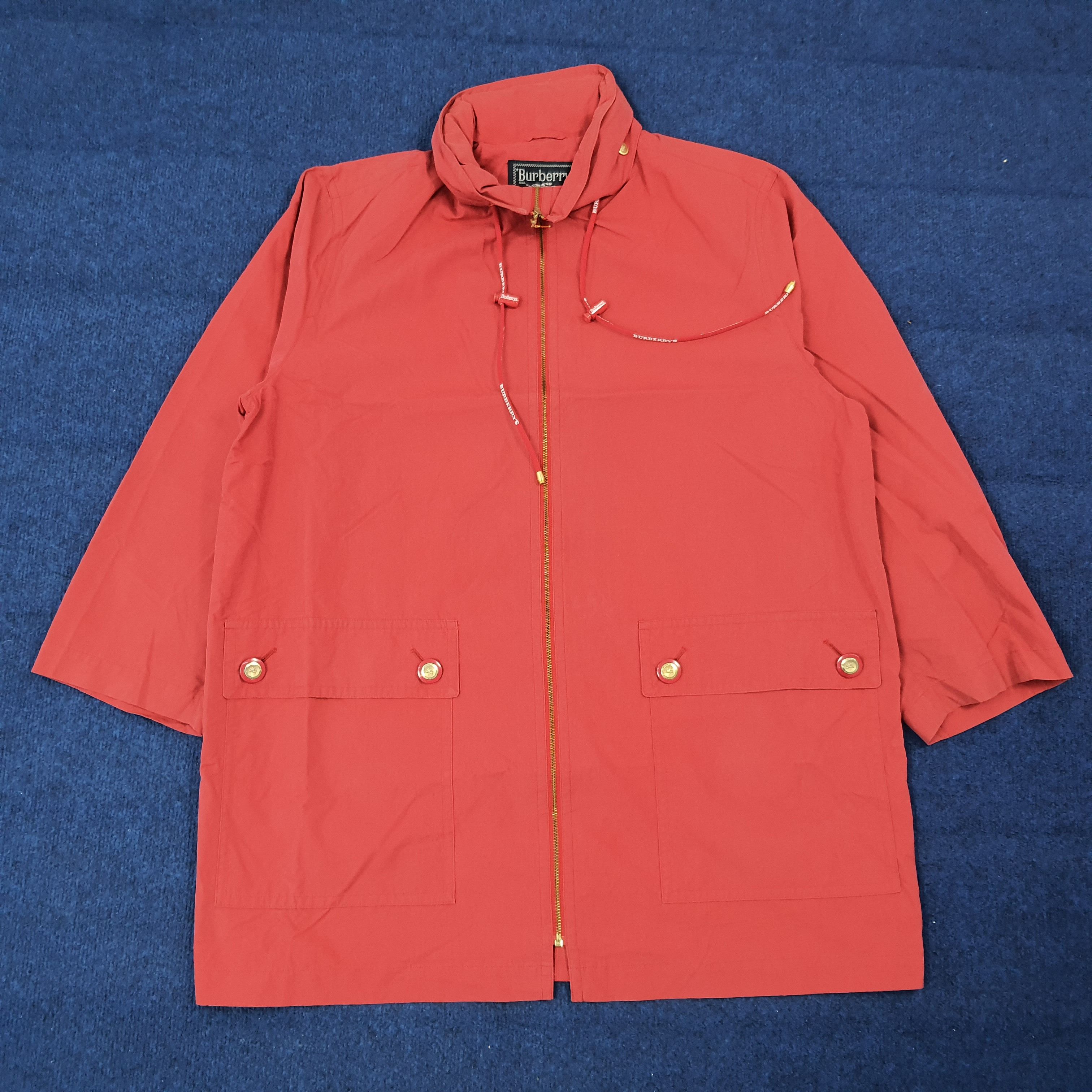 Burberry Vintage Burberrys' Lightweight Red Anorak Retro C274N5 Size US L / EU 52-54 / 3 - 3 Thumbnail