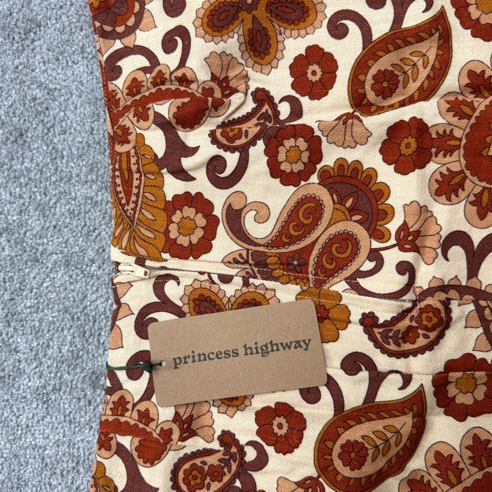 Vintage Princess Highway Skirt Womens 8 Brown Paisley Mini Beach Boho NWT Size 30" / US 8 / IT 44 - 7 Thumbnail