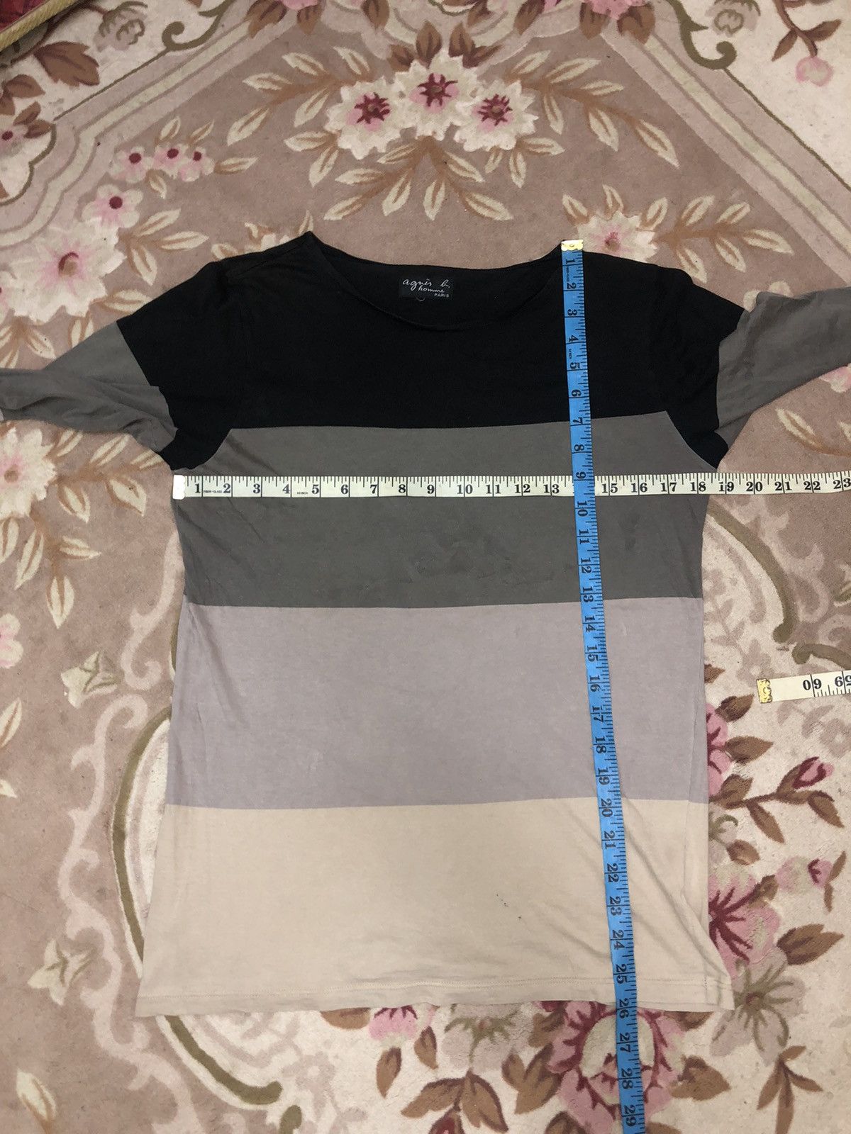 Designer × Japanese Brand × agnes b. Vintage Agnes B. Homme Paris Long Sleeve Stripes Size M / US 6-8 / IT 42-44 - 9 Thumbnail