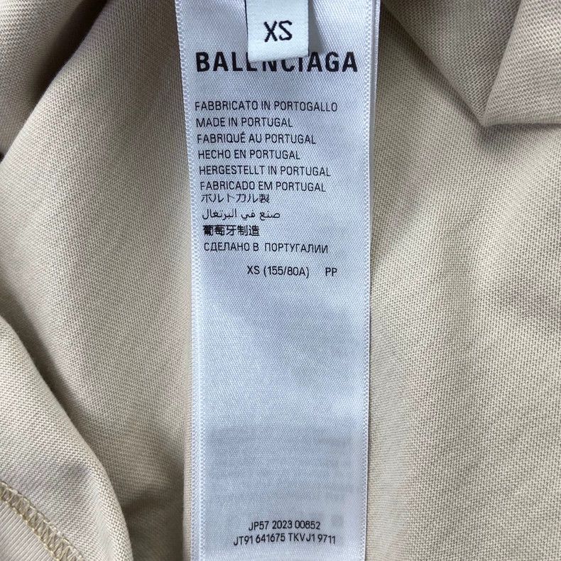 Balenciaga Balenciaga Beige embroidered logo short-sleeved T-shirt Size US XS / EU 42 / 0 - 5 Thumbnail