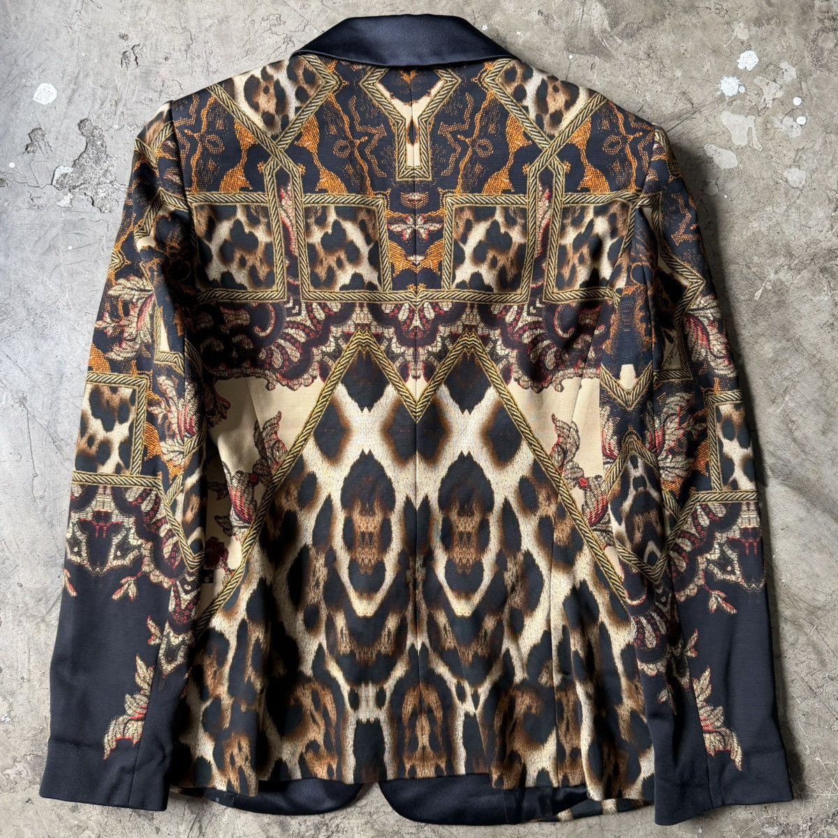Just Cavalli Just Cavalli - Single Button Printed Tuxedo Jacket Size M / US 6-8 / IT 42-44 - 2 Thumbnail