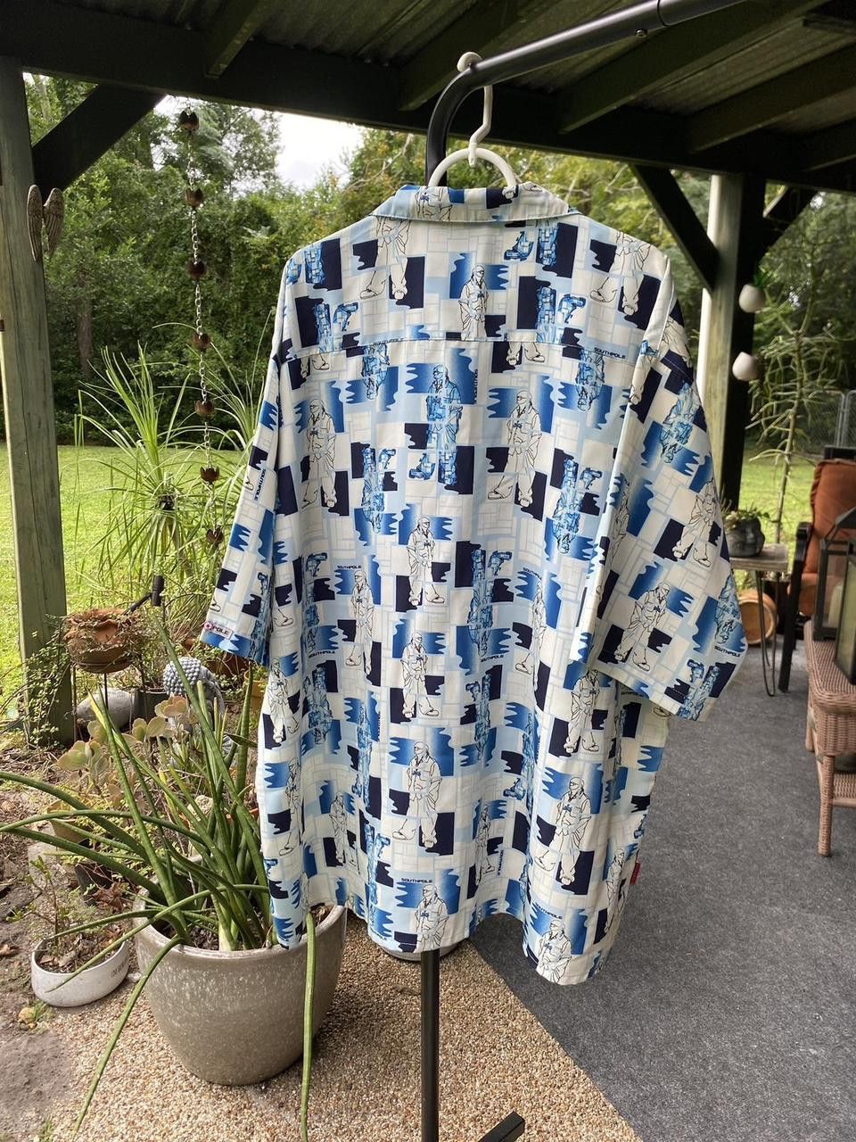 Southpole 90s Blue and White OG Southpole Graphic Button Down XXL Size US XXL / EU 58 / 5 - 3 Thumbnail