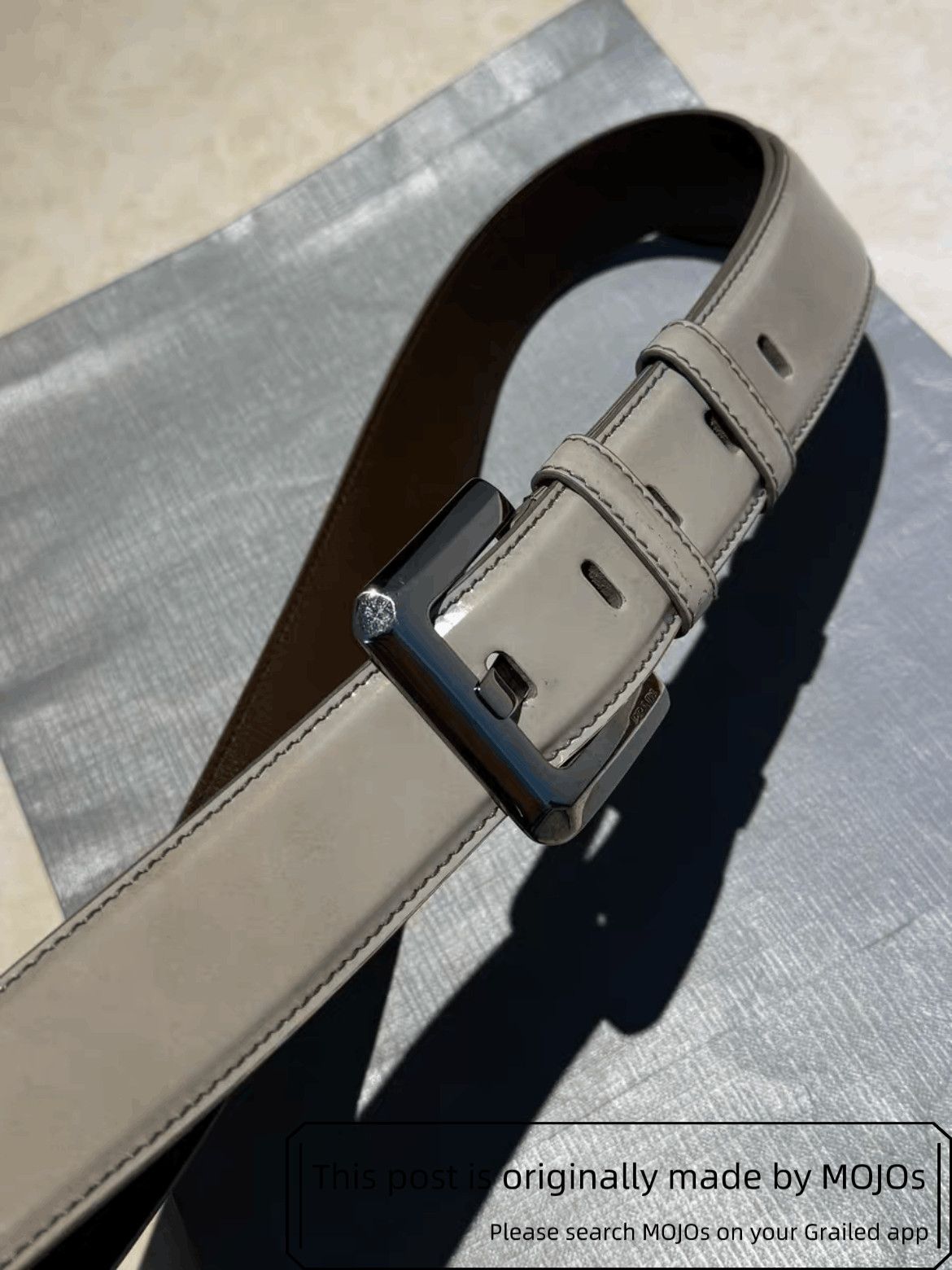 Prada Prada Silver Buckle Silver Square Buckle Belt Size ONE SIZE - 1 Thumbnail