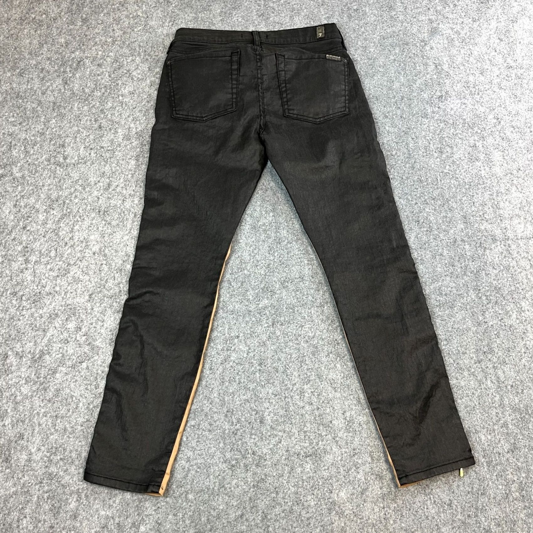 7 For All Mankind 7 For All Mankind Womens Skinny Jeans 28 UK10 Two Tone Beige Black Zip Leg Jeans Womens Skinny Size 32" / US 10 / IT 46 - 2 Thumbnail