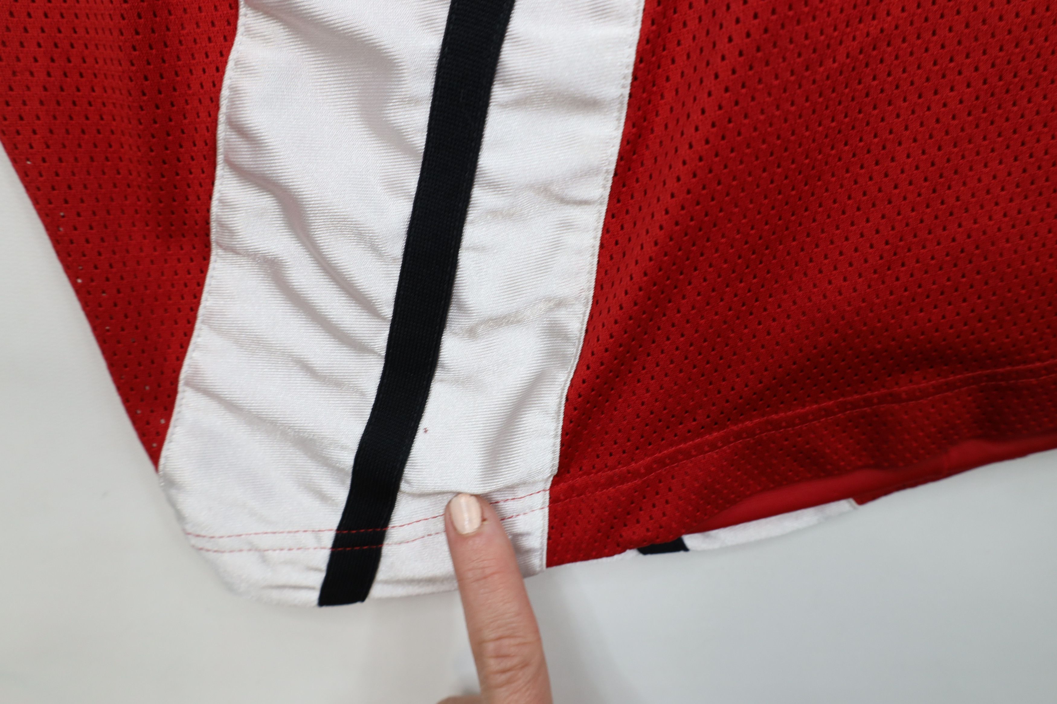Nike × Vintage Vintage 90s Y2K Nike Scott Mini Swoosh Striped Mesh Shorts Size US 32 / EU 48 - 9 Thumbnail