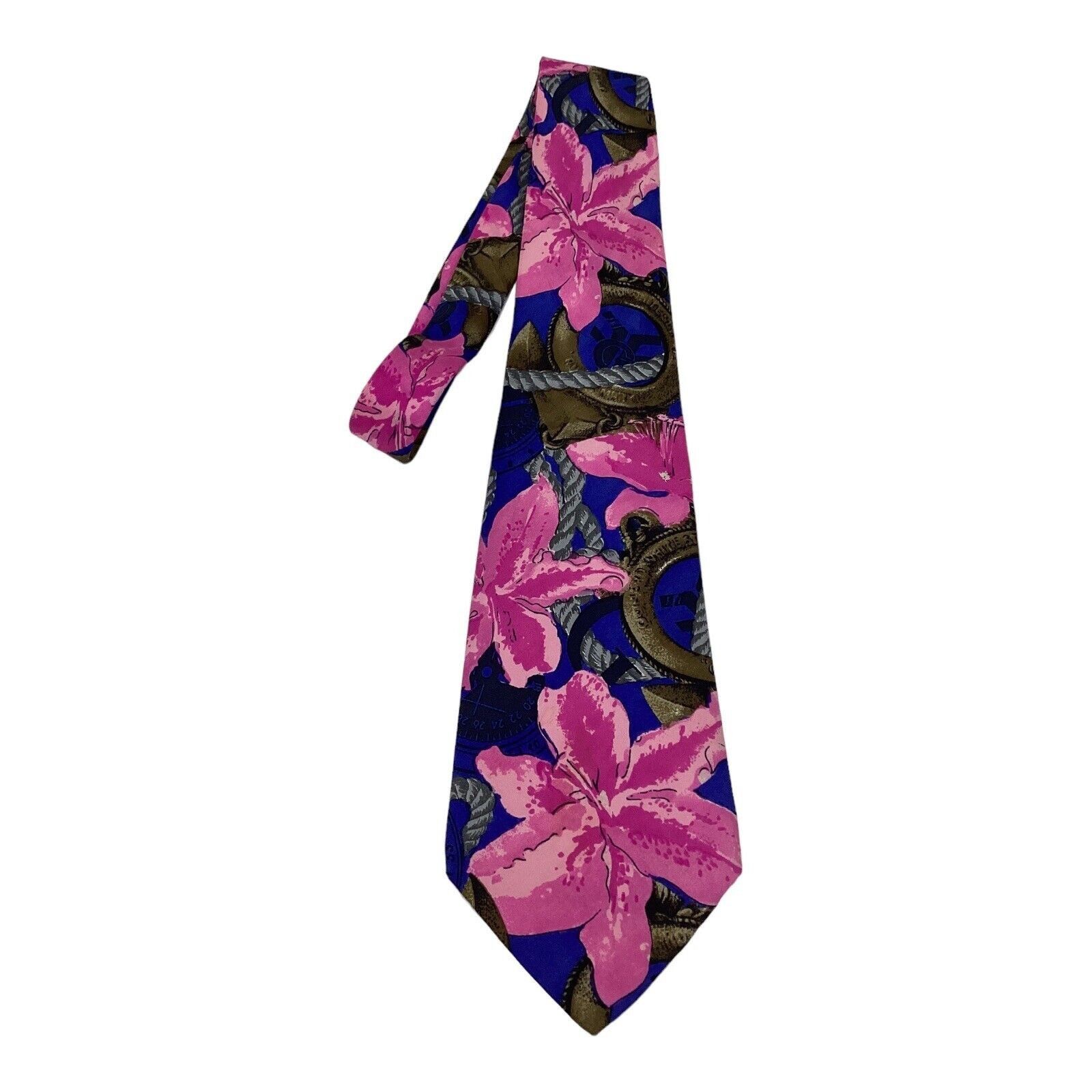 Gianfranco Ferre GIANFRANCO FERRE Blue Flower Print Luxury Silk Tie Made In I Size ONE SIZE - 6 Thumbnail