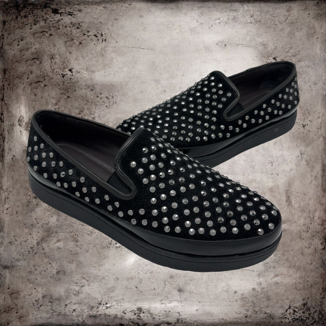 Donald Pliner DONALD J PLINER Mickey Black Studded Platform Loafers 8.5 M Size US 8.5 / IT 38.5 - 1 Thumbnail
