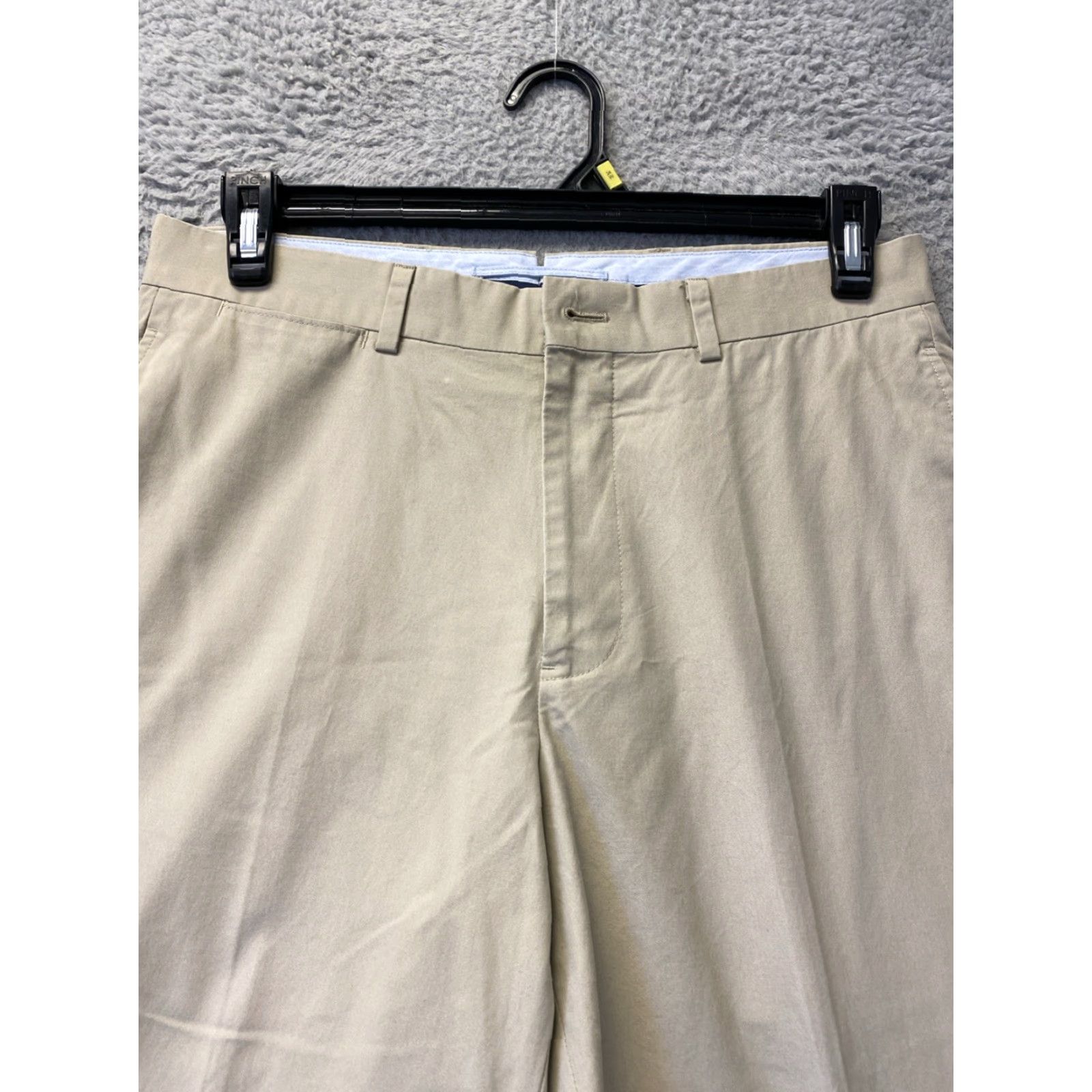 Brooks Brothers BROOKS BROTHERS Men's Chino Pants 33W 30L Tan Cotton Blend Regular Fit Size US 33 - 2 Thumbnail