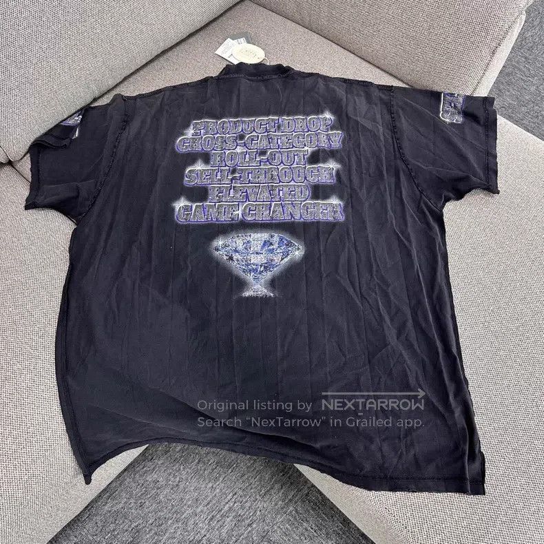Balenciaga Balenciaga Letter Printed Hole Short Sleeve T-Shirt Size US XL / EU 56 / 4 - 2 Thumbnail