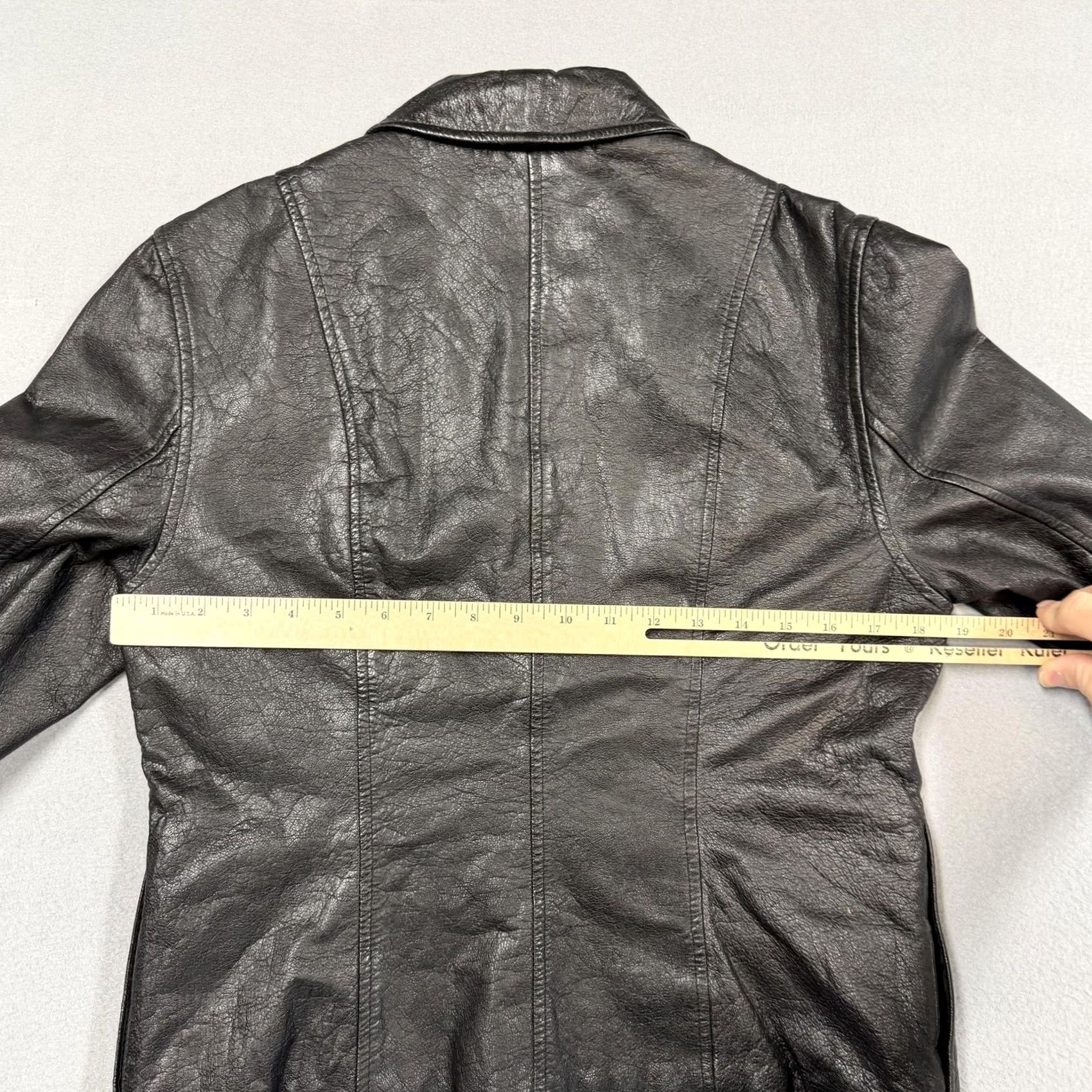 J.Crew J.Crew Jacket Womens Medium Black Leather Full Zip Collared Short Lined Size 32" / US 10 / IT 46 - 6 Thumbnail