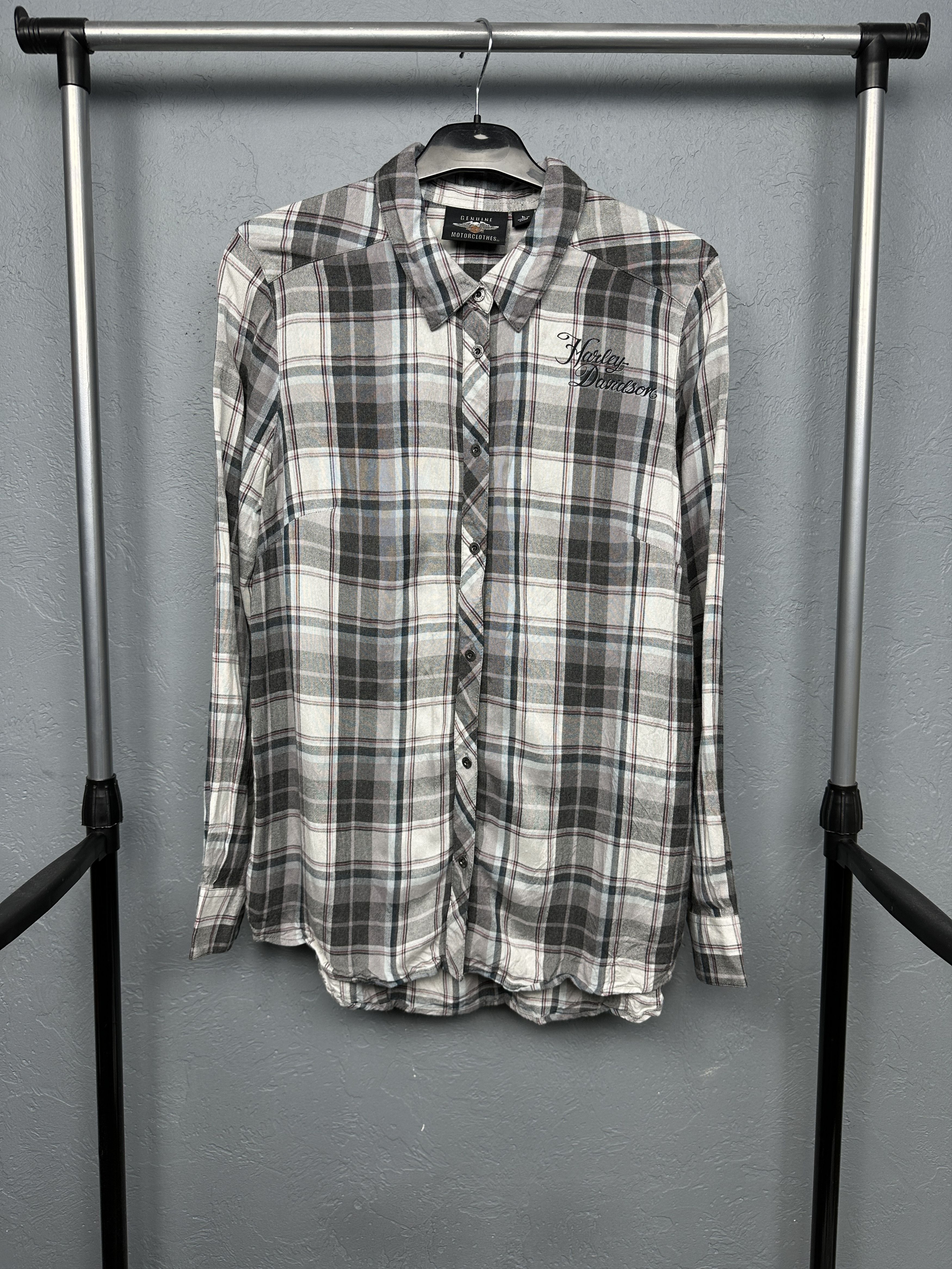 Harley Davidson Harley Davidson Womens Plaid Shirt Size L / US 10 / IT 46 - 1 Thumbnail