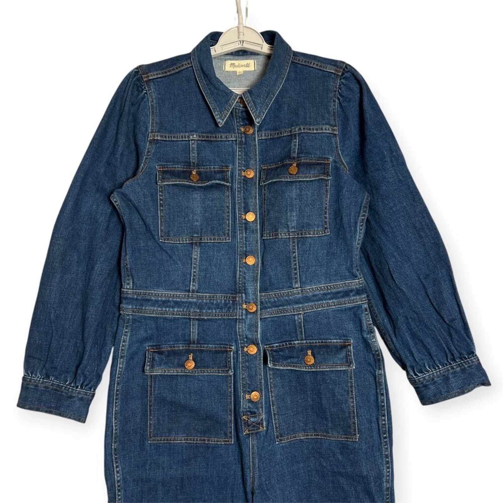 Madewell Madewell Indigo Denim Utility Jumpsuit Size 8 Size 30" / US 8 / IT 44 - 10 Thumbnail