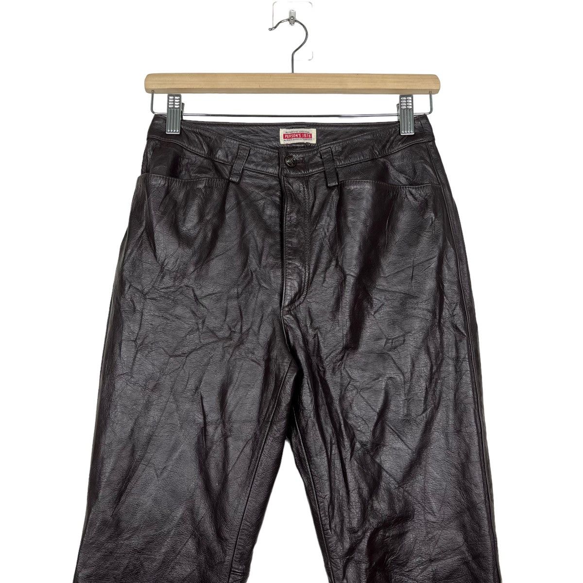 Japanese Brand 🔥 PERSONS LEATHER MOTO PANTS Size US 26 / EU 42 - 5 Thumbnail