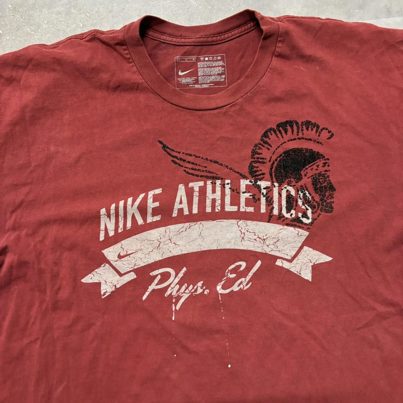 Nike × Vintage Crazy Vintage Y2K/2000s Red Nike Athletics Sports Graphic Tee! Size US XL / EU 56 / 4 - 2 Thumbnail
