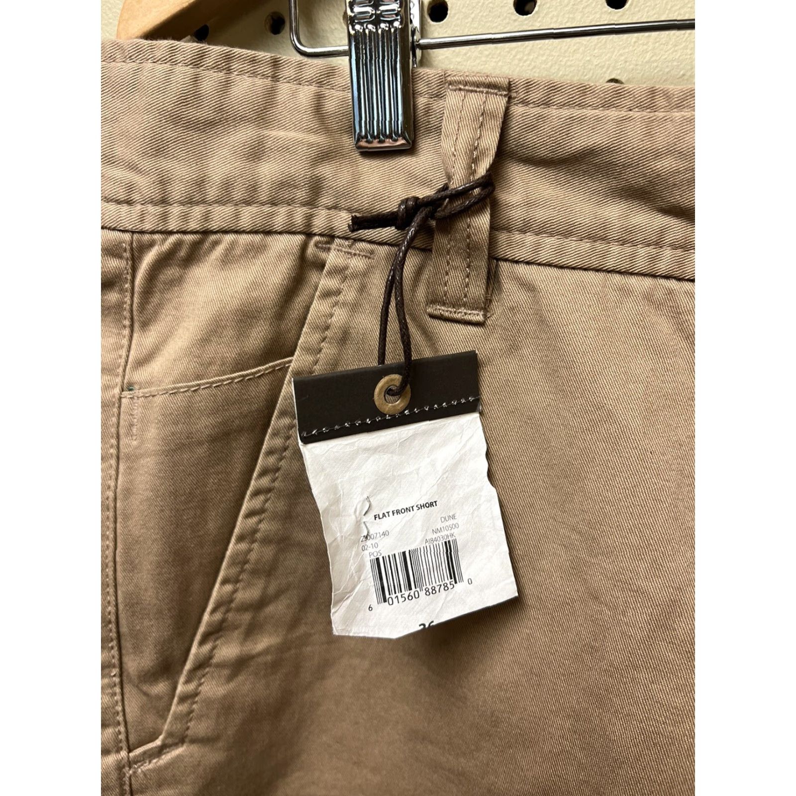 Vintage Nobo Mens 36 Khaki Cotton Flat Front Shorts NWT Casual Walk Golf Beige Chino Flat Front 36 in Mens Size US 36 / EU 52 - 4 Thumbnail