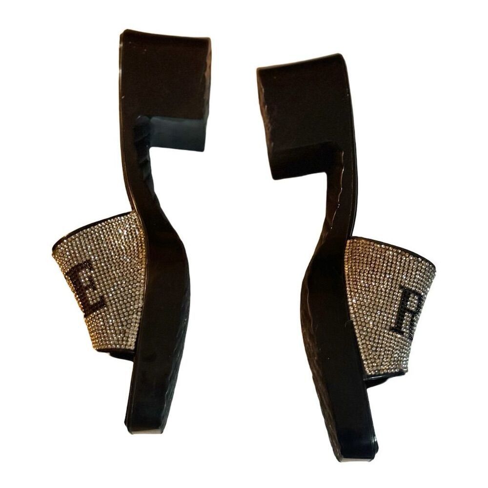 True Religion True Religion Women's Bling Rhinestone Chunky Heel Slide Sa Size US 9.5 / IT 39.5 - 5 Thumbnail