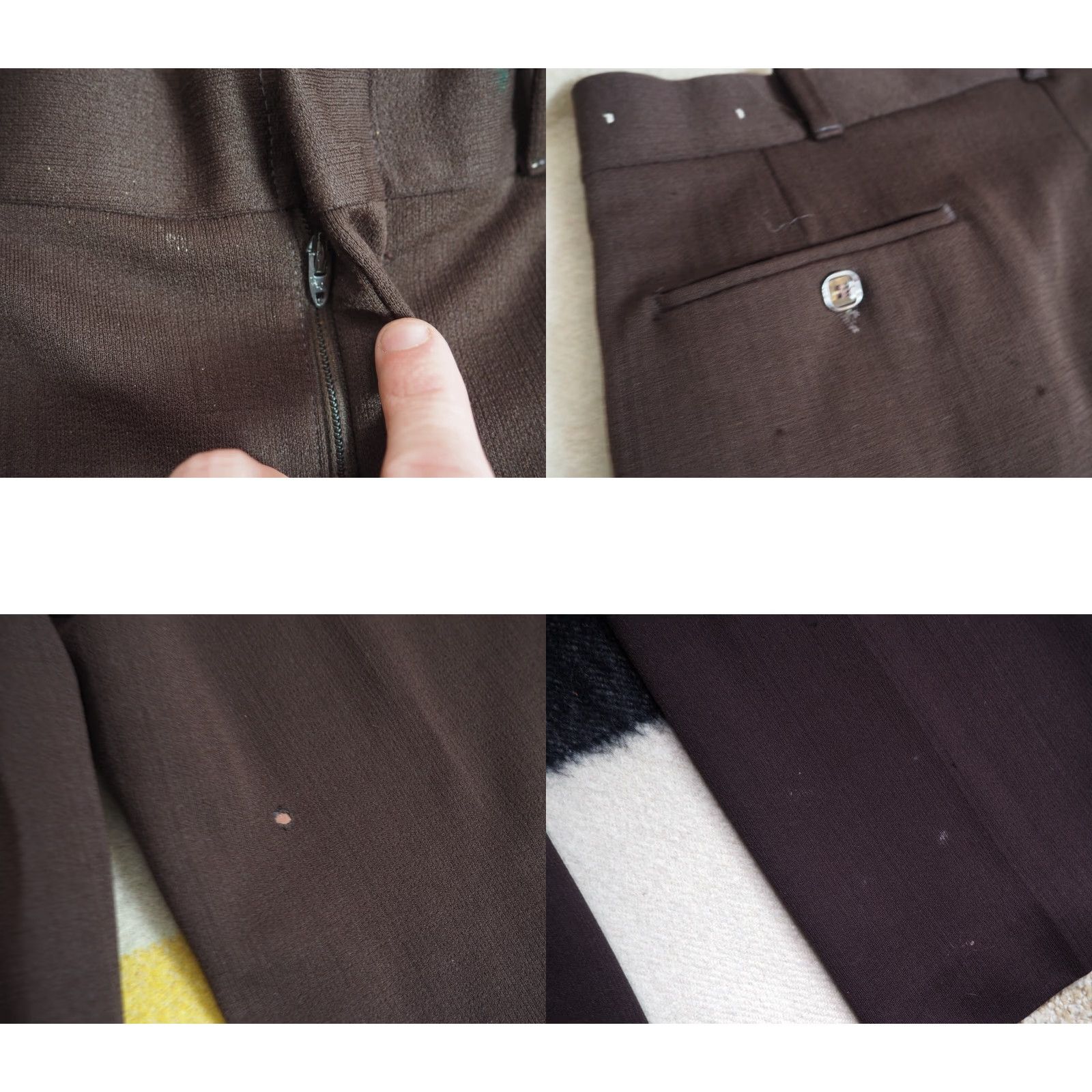 Etro VTG 60s 70s Chestnut Brown Disco Flare Poly Talon Hippy 35x29 Retro Pants Mens Size US 35 - 8 Thumbnail