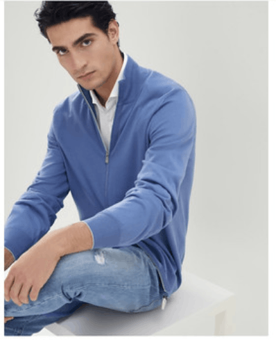 image of Brunello Cucinelli O1W1Db10524 Cardigans In Blue, Men's (Size XL)
