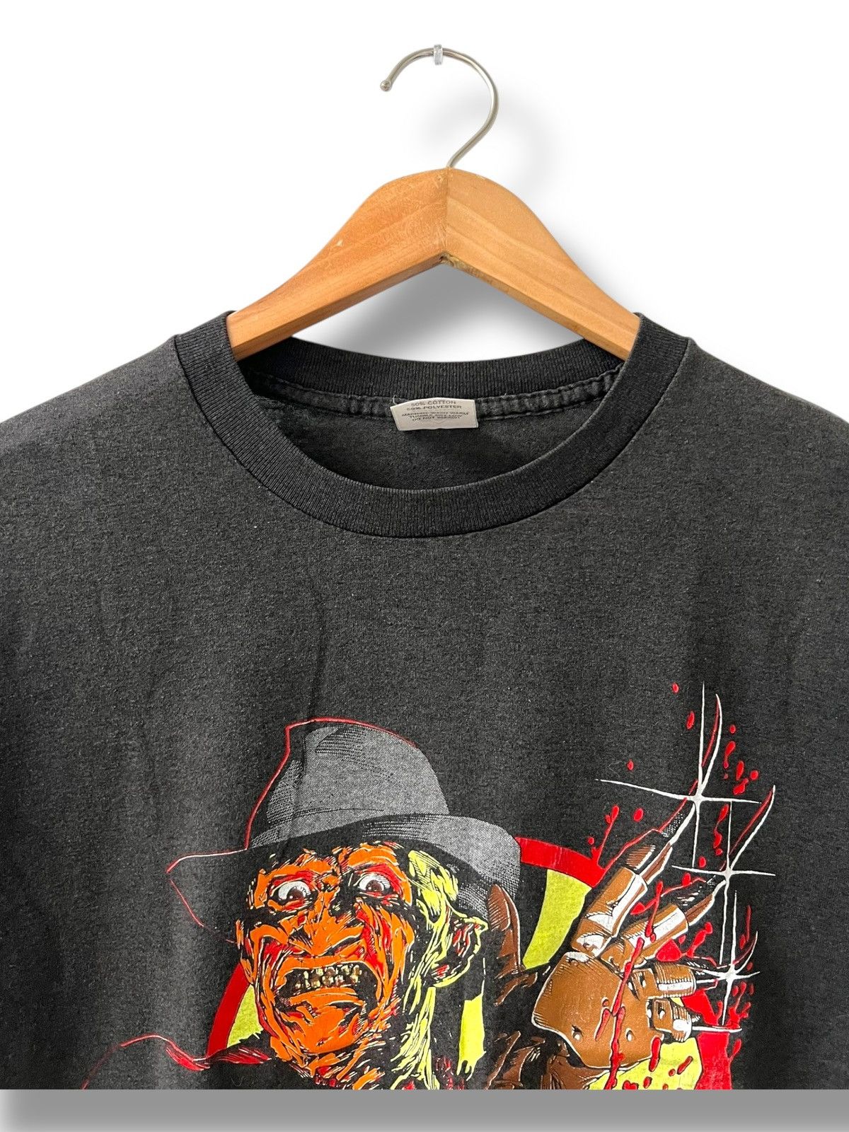 Star Of Hollywood VINTAGE 80s FREDDY KRUEGER A NIGHTMARE 4 HORROR MOVIE SHIRT Size US L / EU 52-54 / 3 - 14 Thumbnail