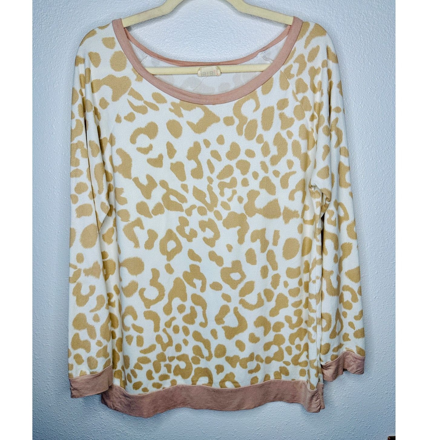 Other Bibi Cream & Tan Giraffe Print Long Sleeve Sweater S Y2k Size S / US 4 / IT 40 - 3 Thumbnail