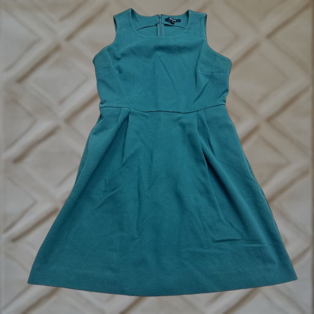 Madewell VINTAGE Madewell Womens A-Line Dress Casual Workwear Summer Small Green Sleeveless Pleated Size S / US 4 / IT 40 - 1 Thumbnail