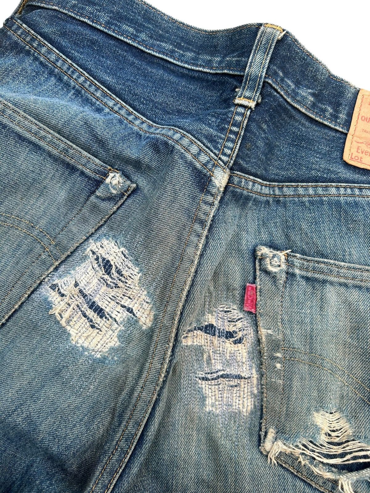 Kapital Vintage Levis 501XX big E Selvedge Distressed Repair Denim Size US 29 - 15 Thumbnail