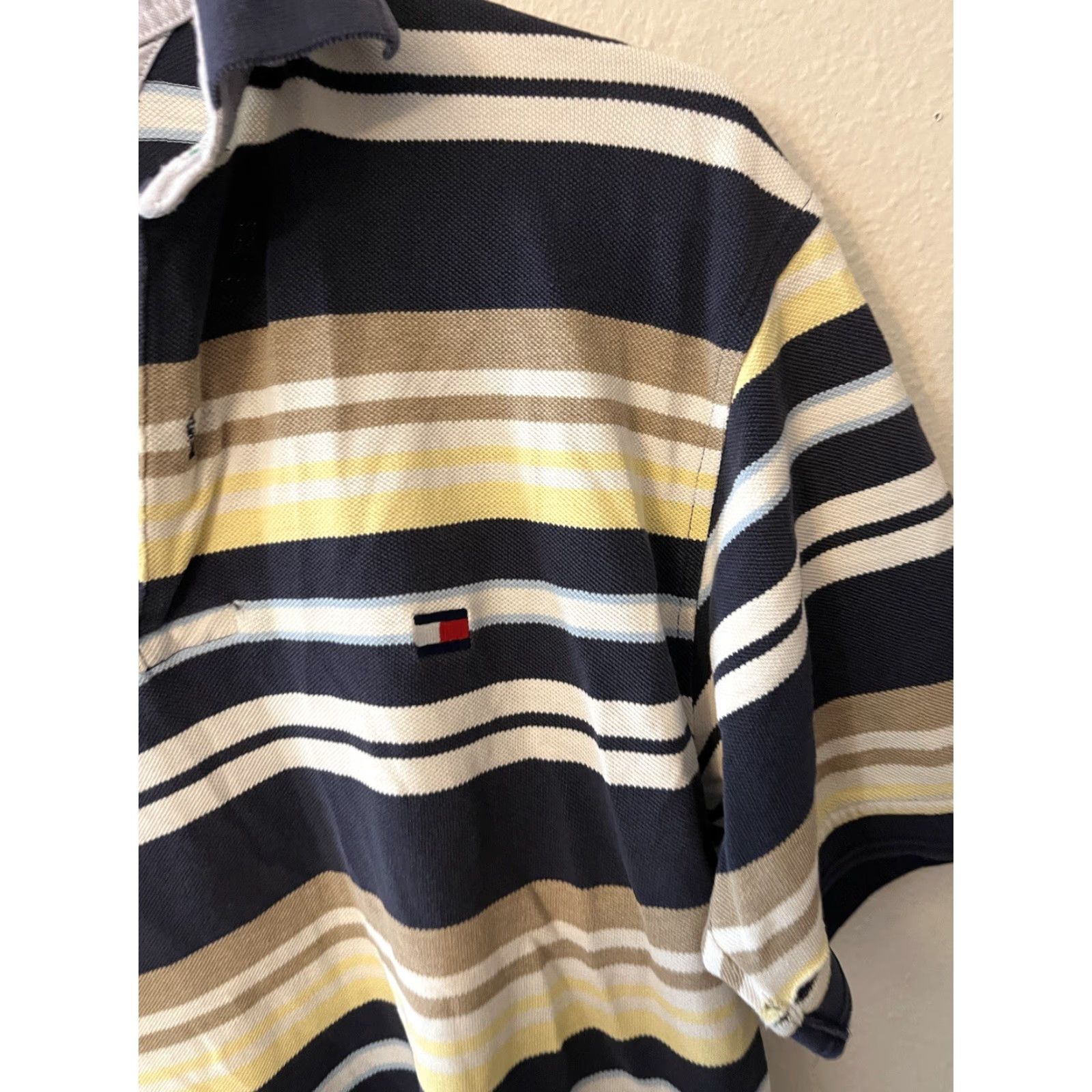 Tommy Hilfiger TOMMY HILFIGER Slim Fit Short Sleeve Polo Multicolor Striped Men’s Size L Size US L / EU 52-54 / 3 - 3 Thumbnail