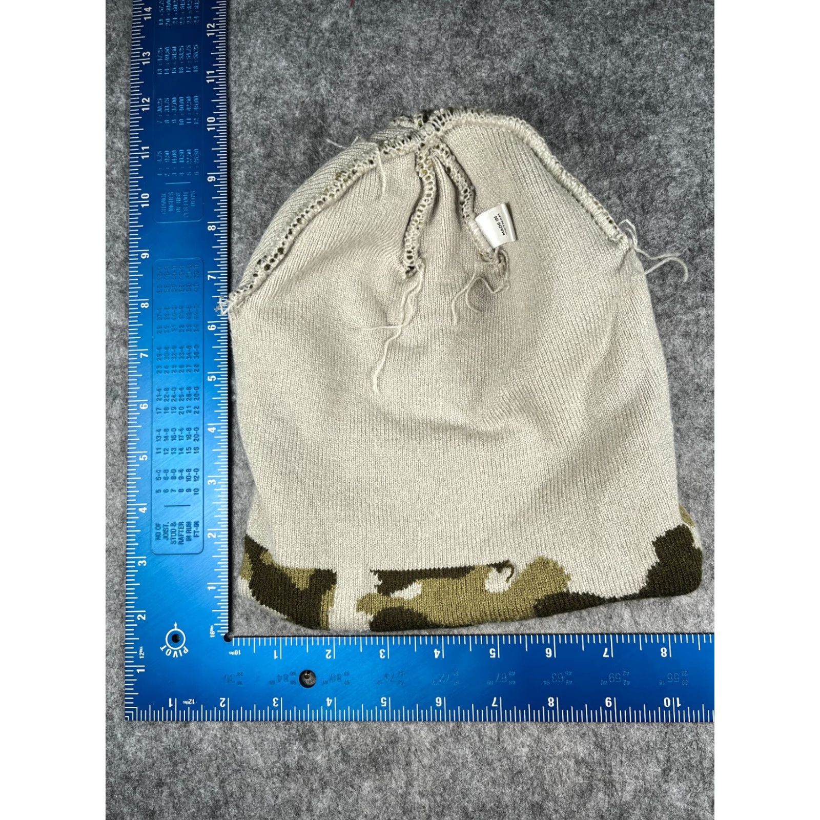 Vintage Camo Beanie Toque Adult One Size Gray Green White Lined Knit Acrylic Size ONE SIZE - 6 Thumbnail