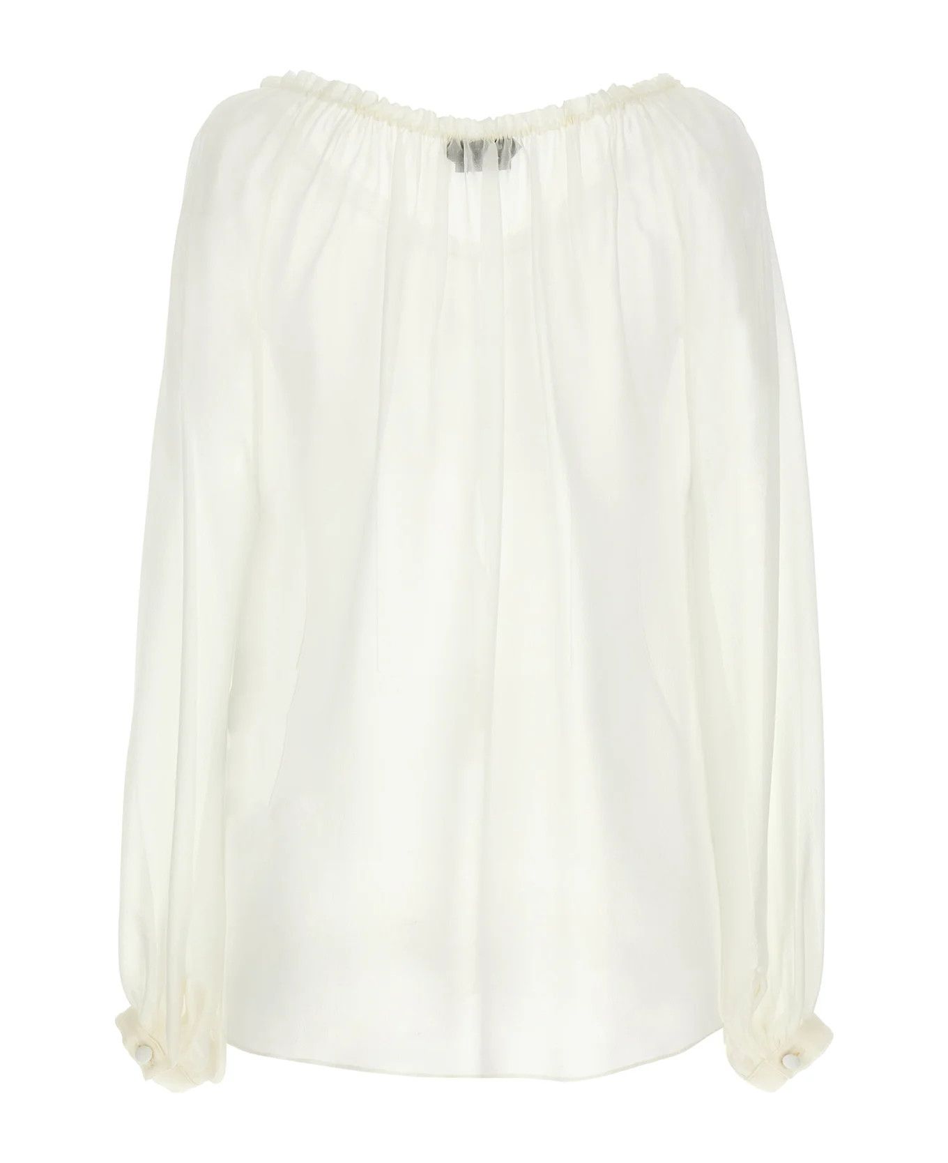 Tom Ford o1y0226 Silk Blouse in Off-White Size M / US 6-8 / IT 42-44 - 2 Thumbnail
