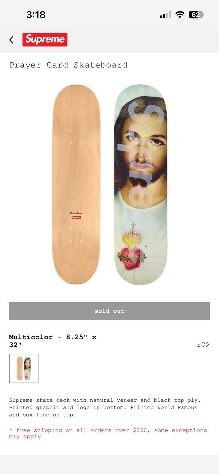 Supreme Nan Goldin スケートボード 8.25 Supreme, Nan Goldin Nan