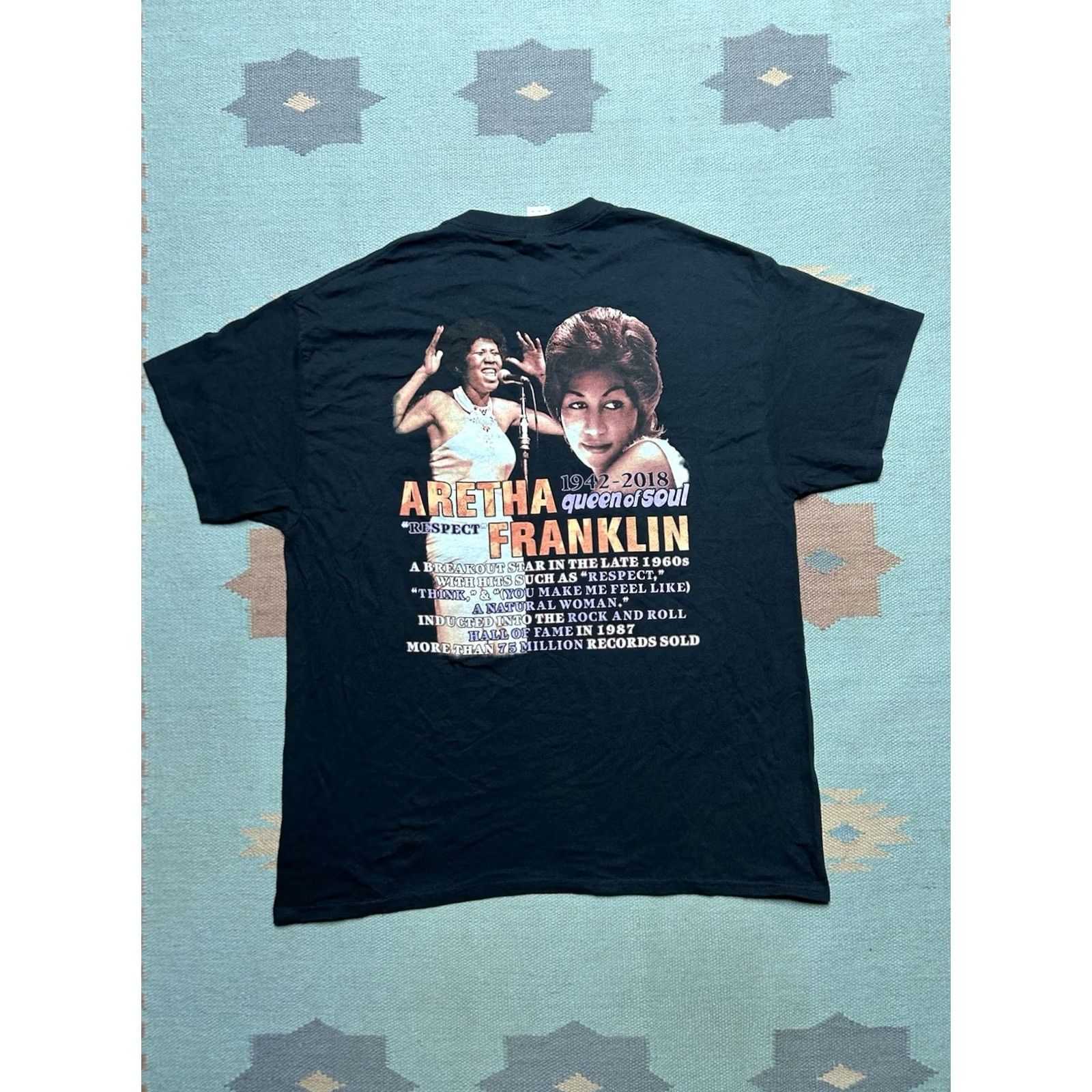 Vintage VINTAGE Aretha Franklin graphic t shirt Queen of soul music memorial NOS adult XL Black Men T-Shirt XL Queen of Soul NSW? Size US XL / EU 56 / 4 - 5 Thumbnail