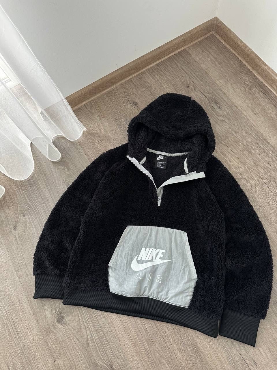 Nike × Nike ACG × Vintage Vintage Nike Sherpa Black Ninja Fleece Hoodie Size M / US 6-8 / IT 42-44 - 8 Thumbnail