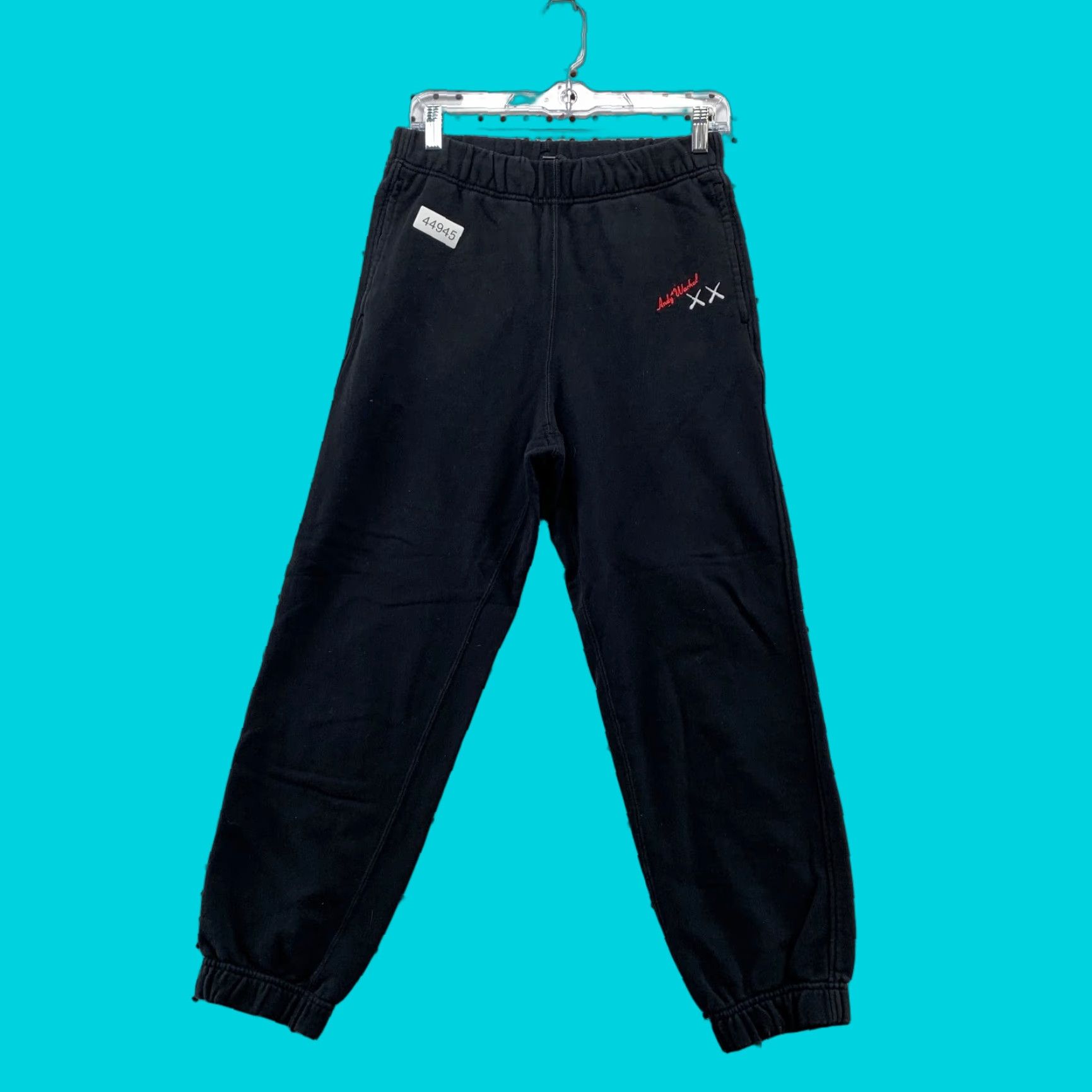 Uniqlo VINTAGE UNIQLO Kaws Warhol Sweatpants Mens Small Black Relaxed Fit Fleece 28x26 Size US 28 / EU 44 - 1 Thumbnail