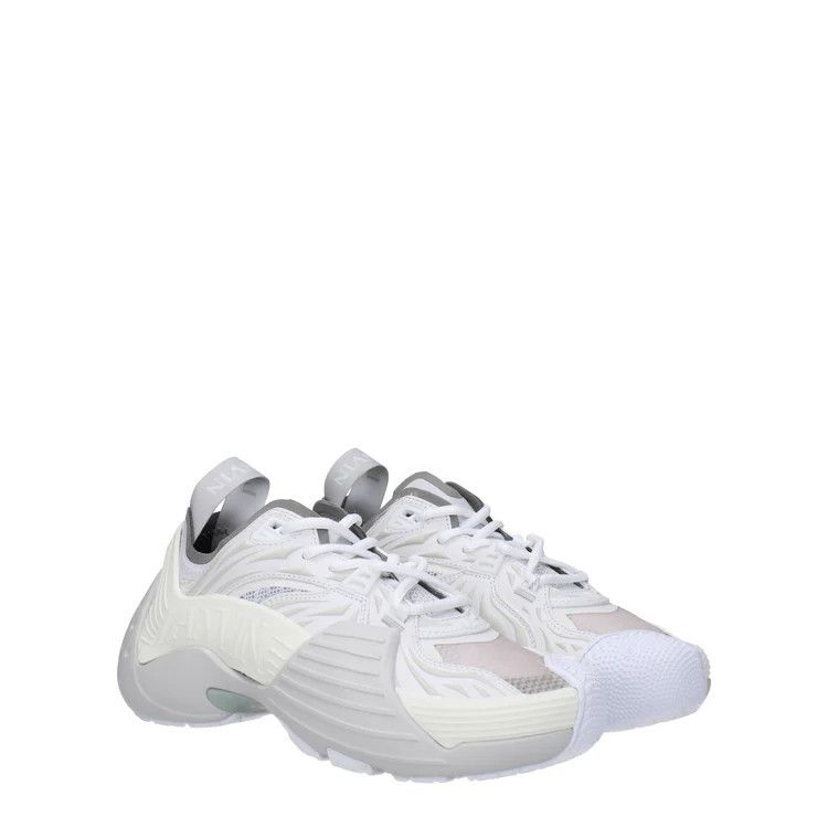 Lanvin ob1o1e1124 Leather Sneakers in White & Grey Size US 7 / IT 37 - 2 Thumbnail