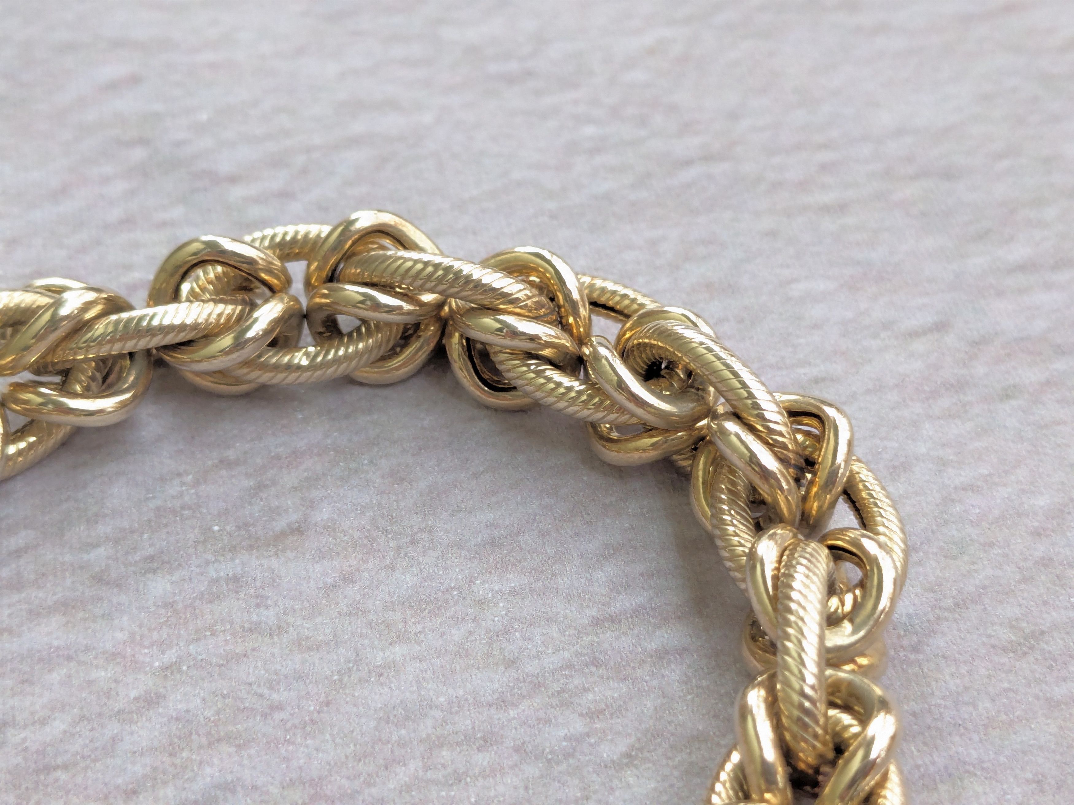 Jewelry Vintage Sterling Silver Bracelet Oval Vermeil Gold 8.25 Size ONE SIZE - 4 Thumbnail