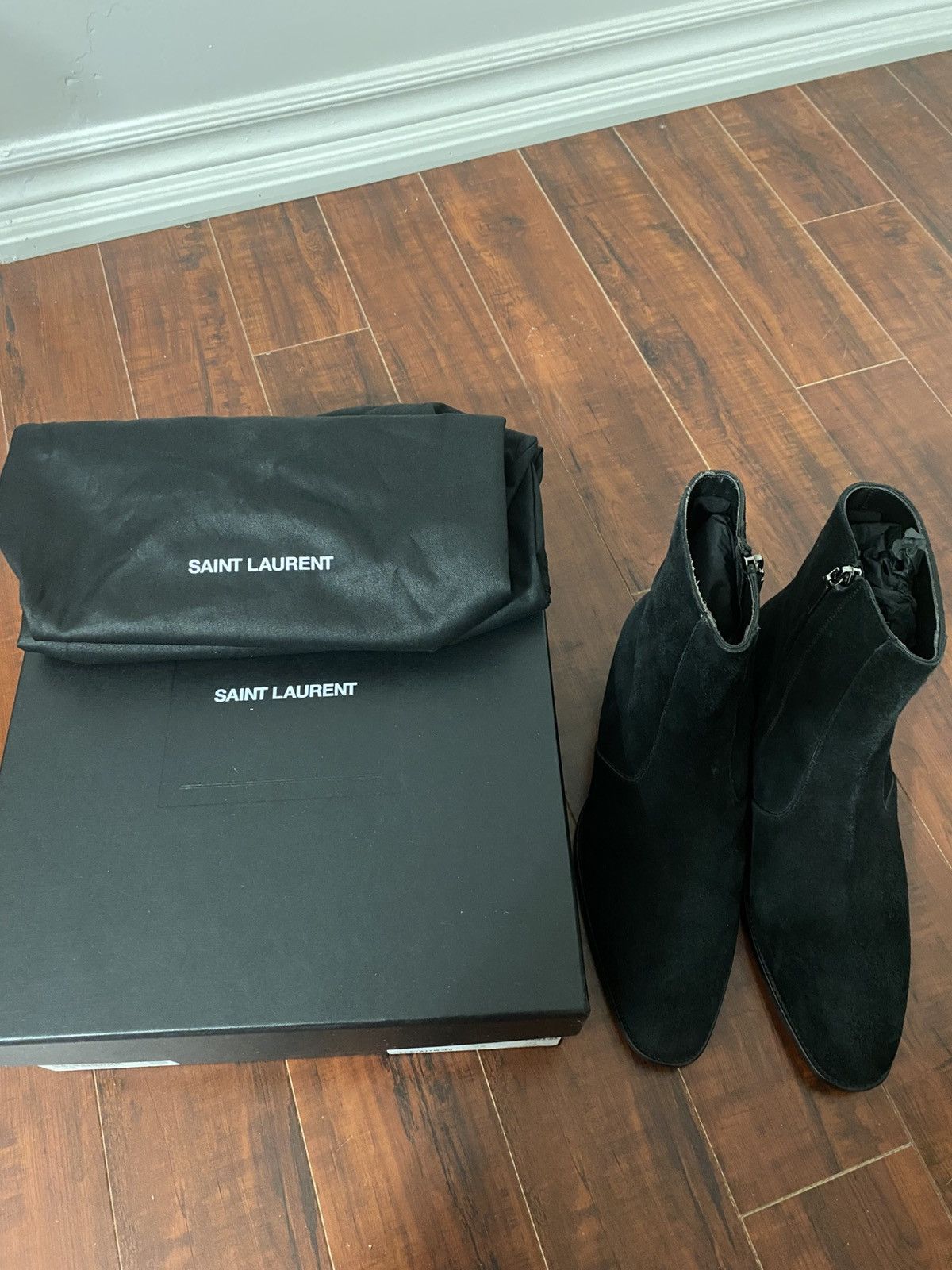 Saint Laurent Paris Saint Laurent Wyatt Zipped Boots in Black Suede Size US 9 / EU 42 - 6 Thumbnail