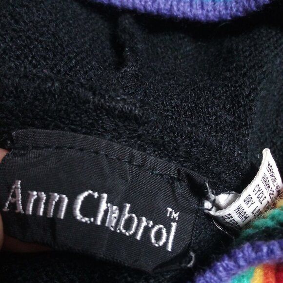 Vintage Vintage Ann Chabrol Rainbow Stripe Knit Hoodie Sweater Size L / US 10 / IT 46 - 3 Thumbnail