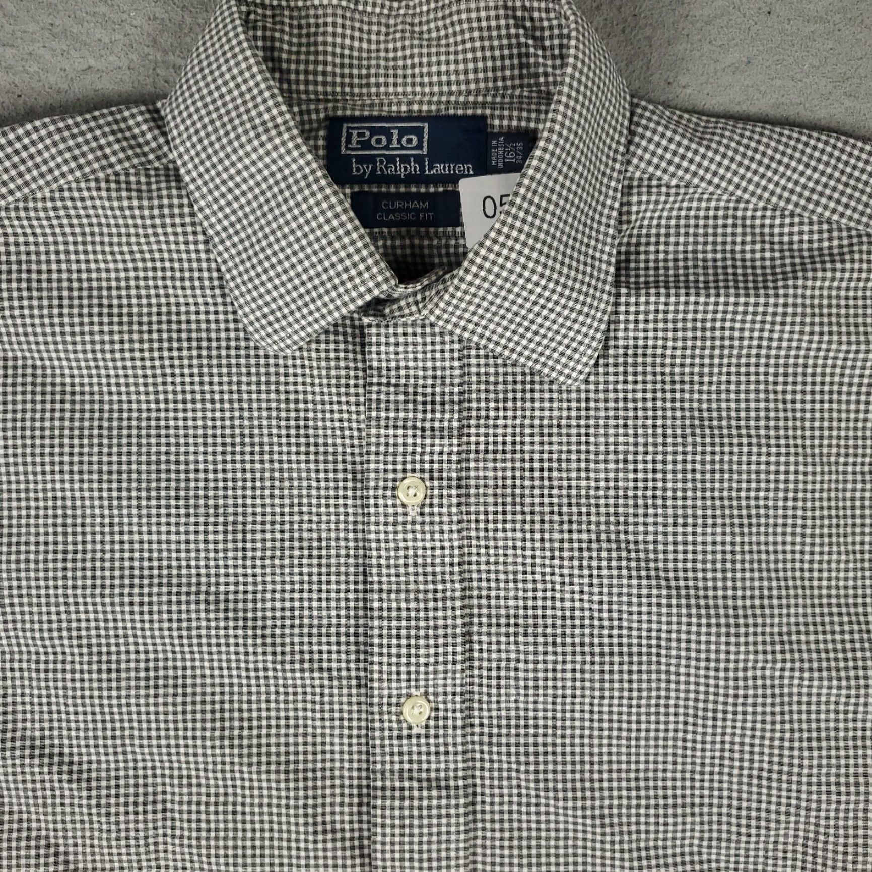 Ralph Lauren Ralph Lauren Dress Shirt Mens 16.5 Gray Check Cotton Button Up Long Sleeve, Non-Iron, Classic Fit, Regular, 16.5 Neck, Gray, Mens Size 42R - 2 Thumbnail