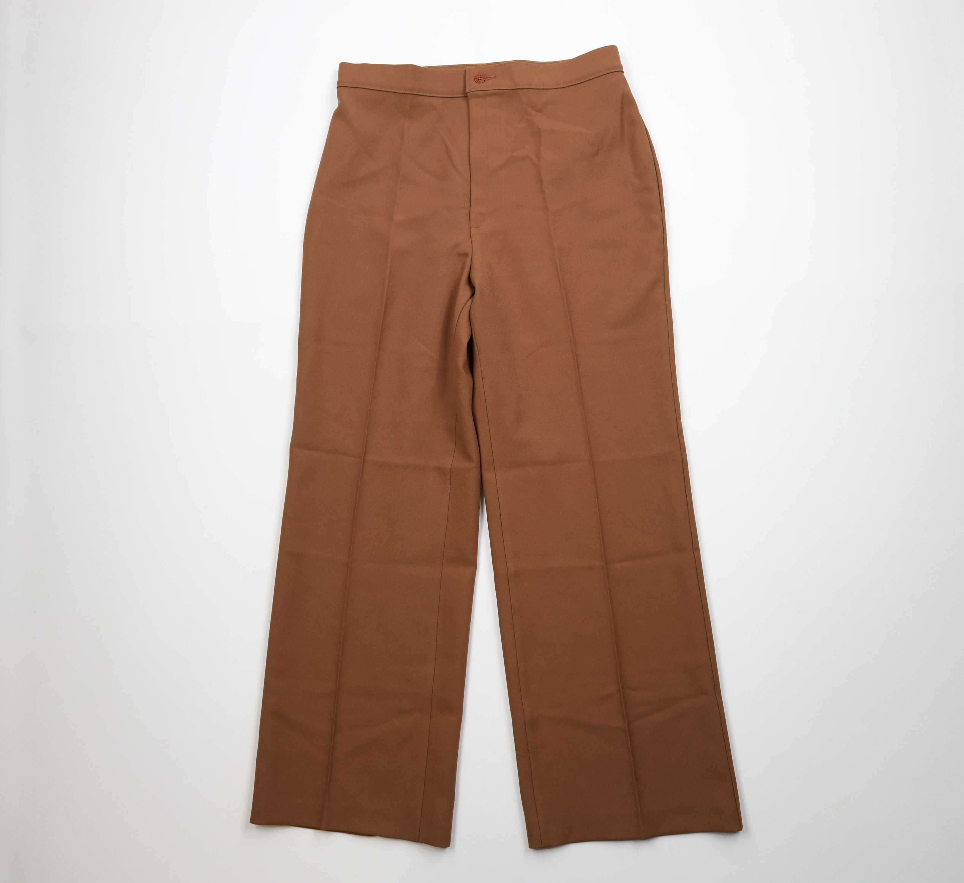 Levi's Vintage 70s Levis Knit Wide Leg Bell Bottoms Pants Brown USA Size 42" / US 20 - 1 Thumbnail