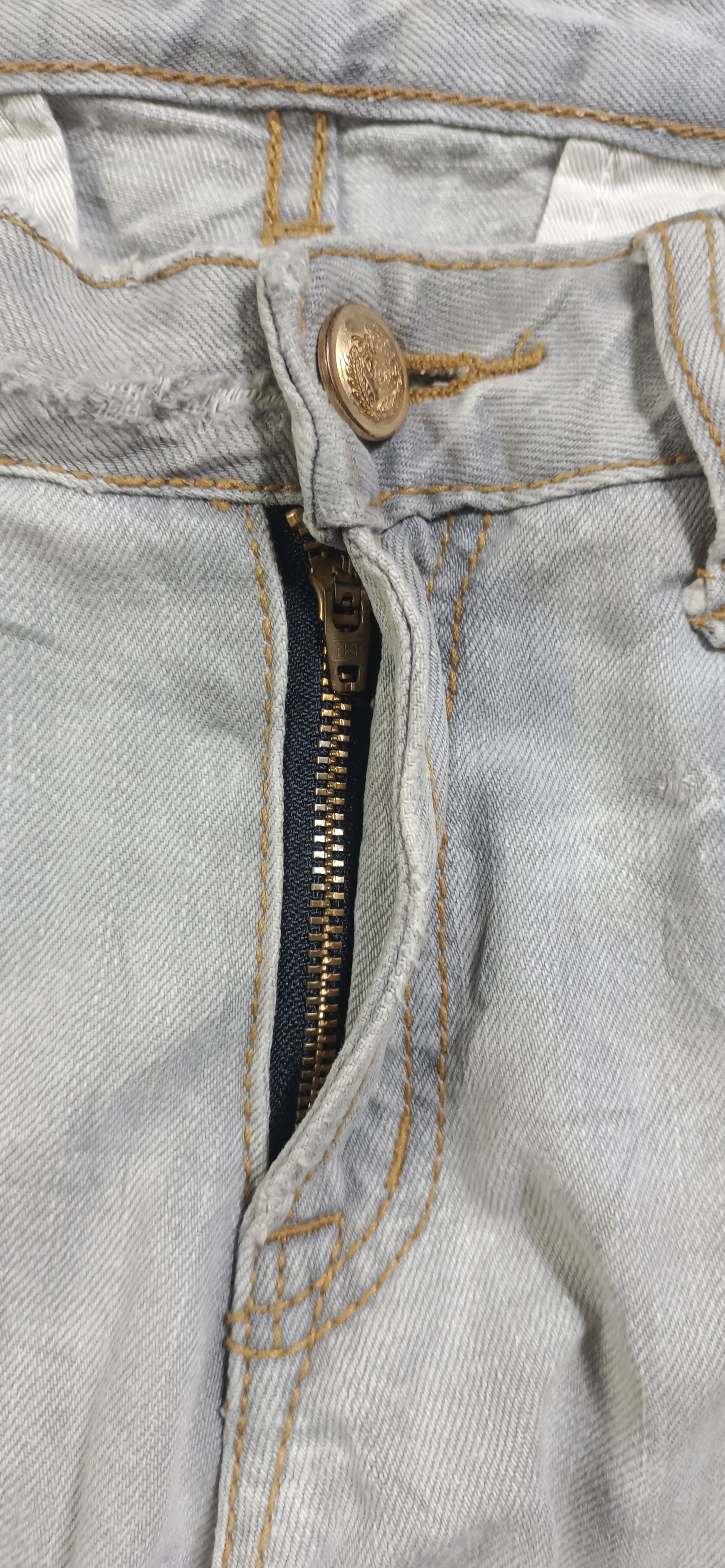 If Six Was Nine 2000s🔥Steel Blue Japan Like Undercover Crash Jeans Size US 33 - 9 Thumbnail