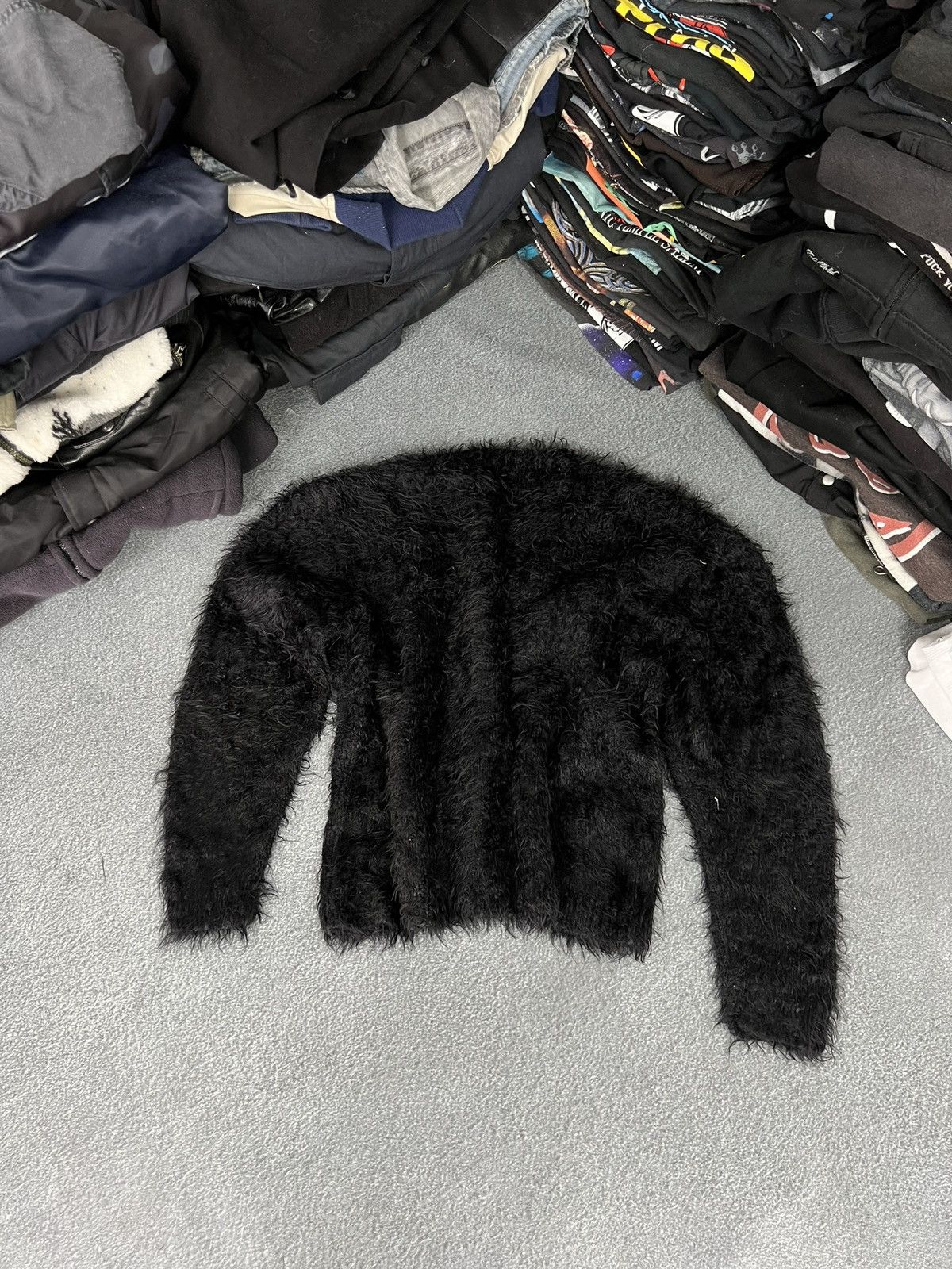 Japanese Brand Vintage Mohair Fuzzy Cardigan Black Sweater Japanese Y2k Size M / US 6-8 / IT 42-44 - 8 Thumbnail