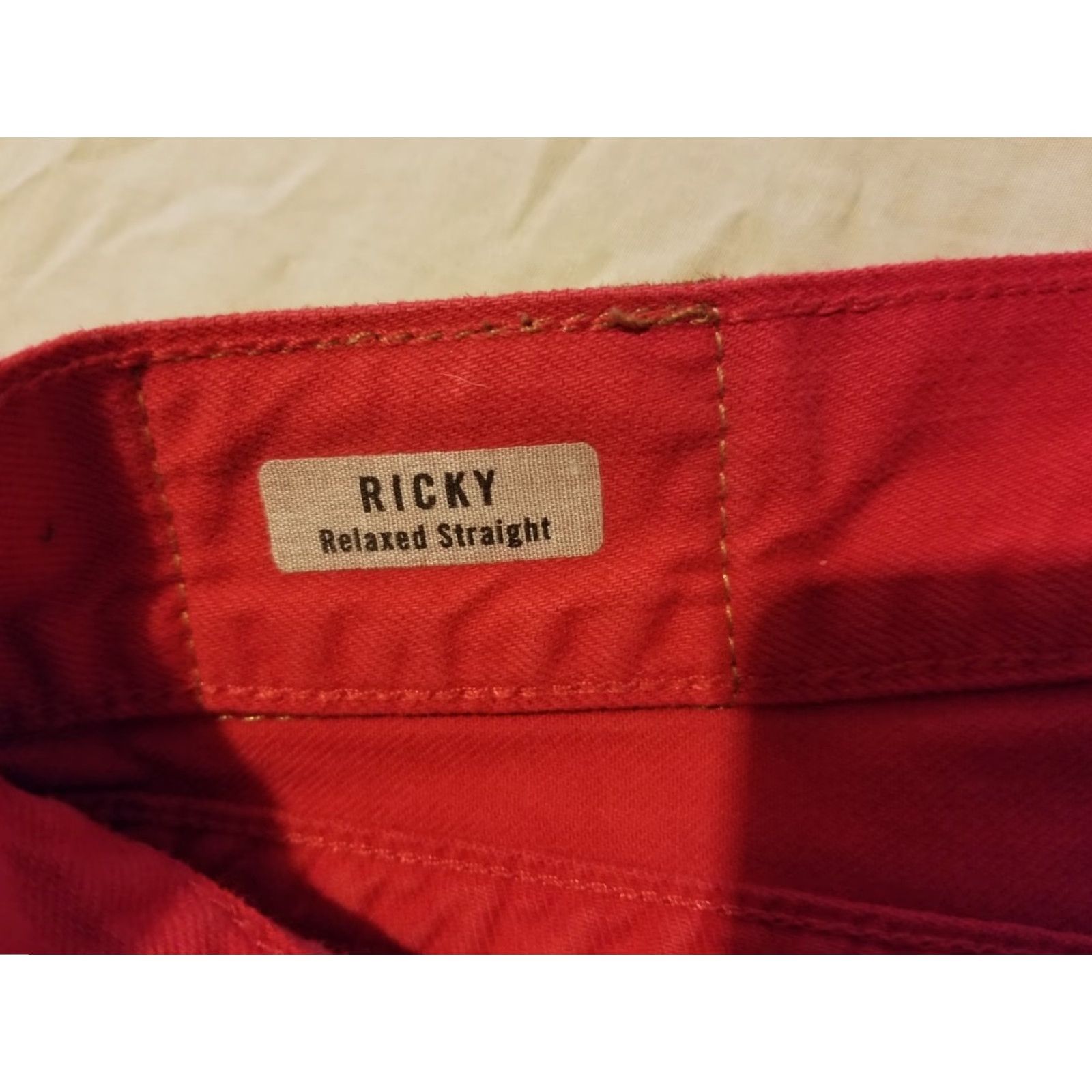 True Religion Mens True Religion Jeans 40x34 42x34 Red Relaxed Straight Denim Pants Size US 40 / EU 56 - 7 Thumbnail