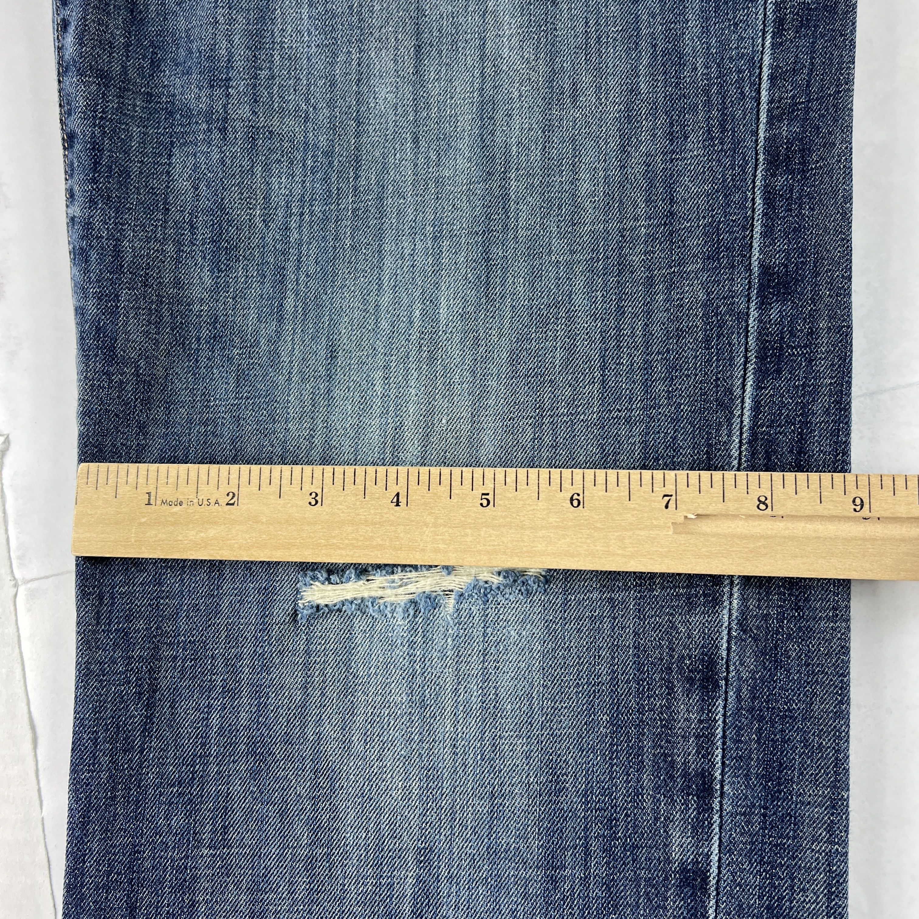 Lucky Brand Lucky Brand Jeans 221 Straight Blue Faded Distressed Denim Size US 33 - 20 Thumbnail