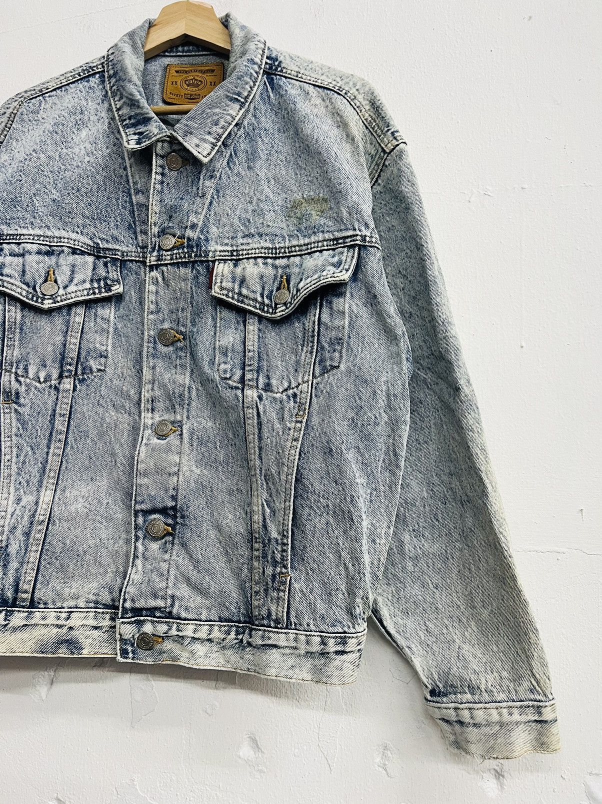 Big John × Vintage Vtg 90’ BIG JOHN SPIRIT Distressed Denim Jacket Size US L / EU 52-54 / 3 - 5 Thumbnail